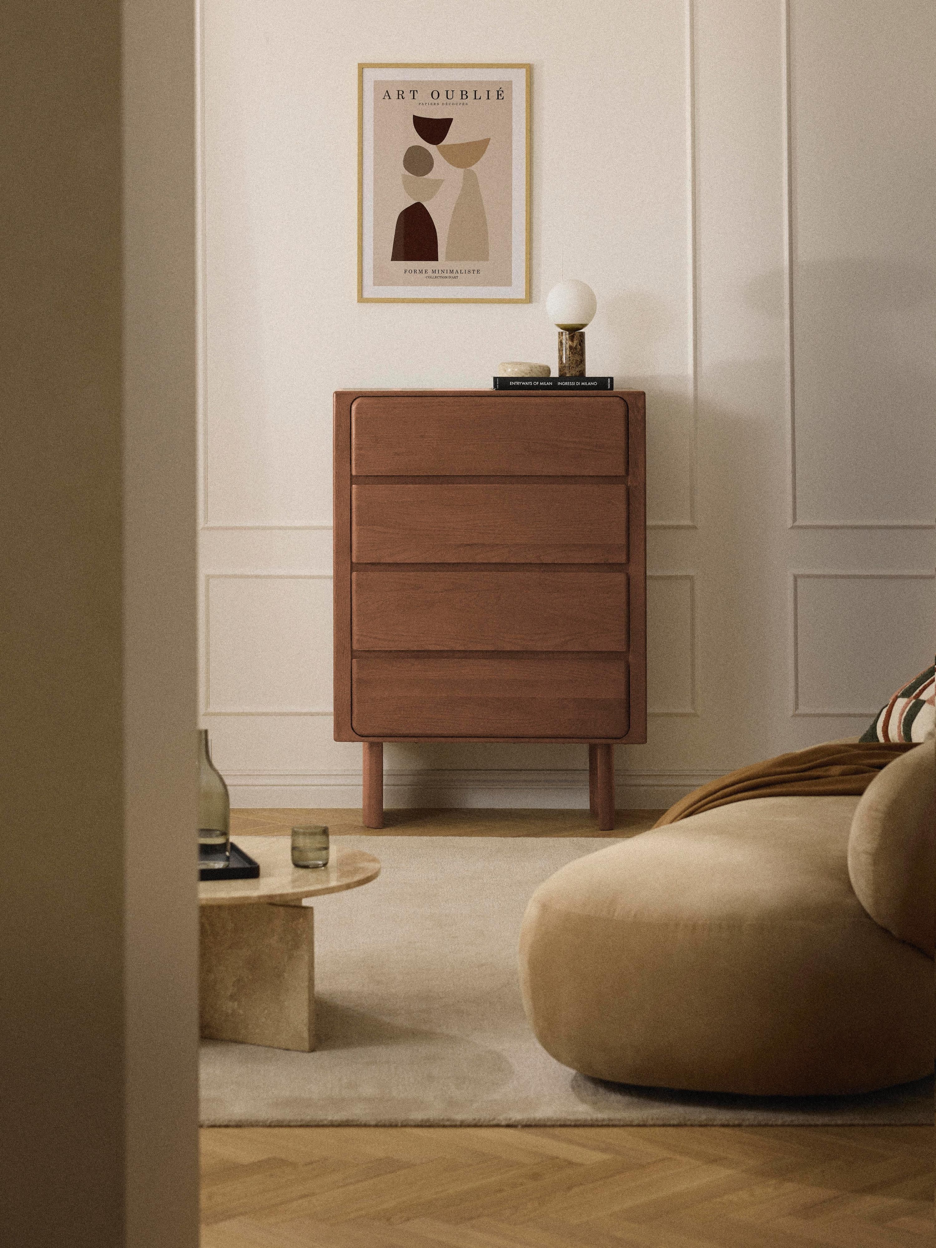 Chandler Oak Wood Chest of Drawers