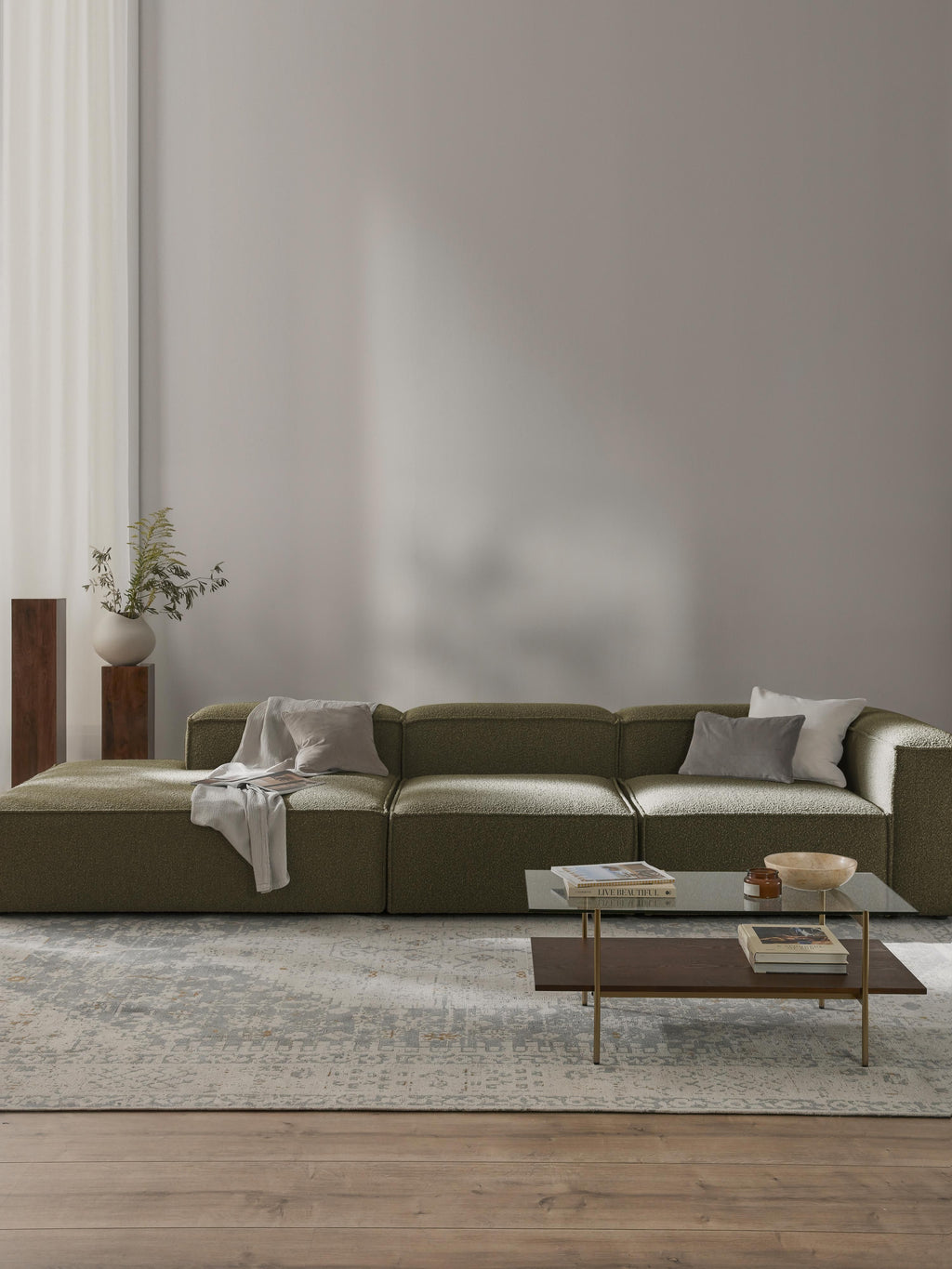 Lennon Bouclé Modular XL Ottoman