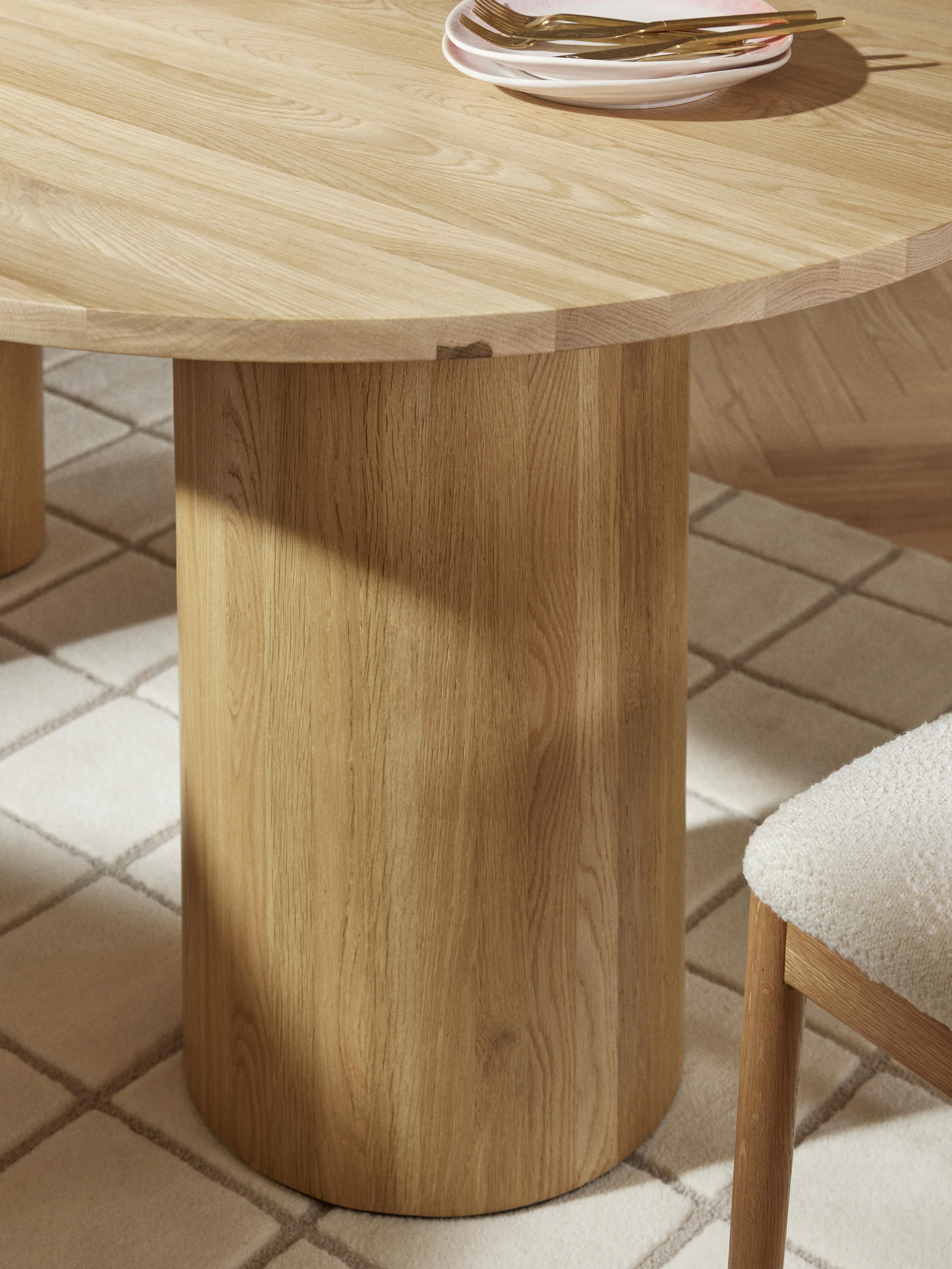 Dunia Oval Oak Wood Dining Table, in various sizes