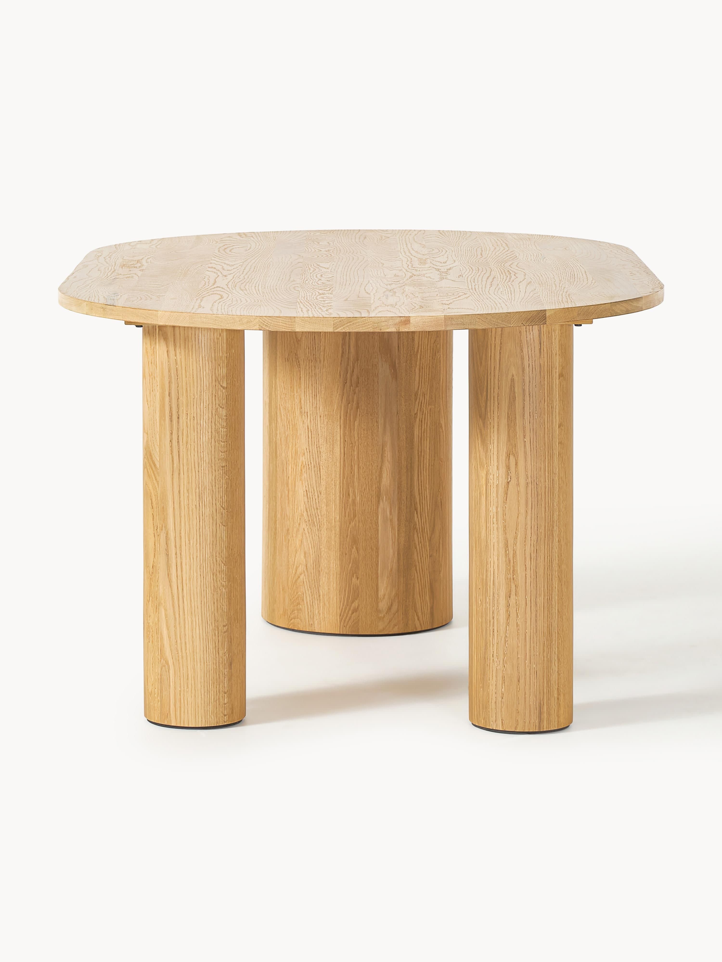 Dunia Oval Oak Wood Dining Table, in various sizes