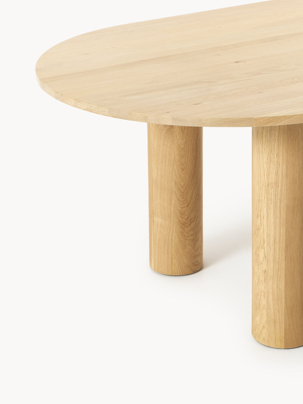Dunia Oval Oak Wood Dining Table, in various sizes