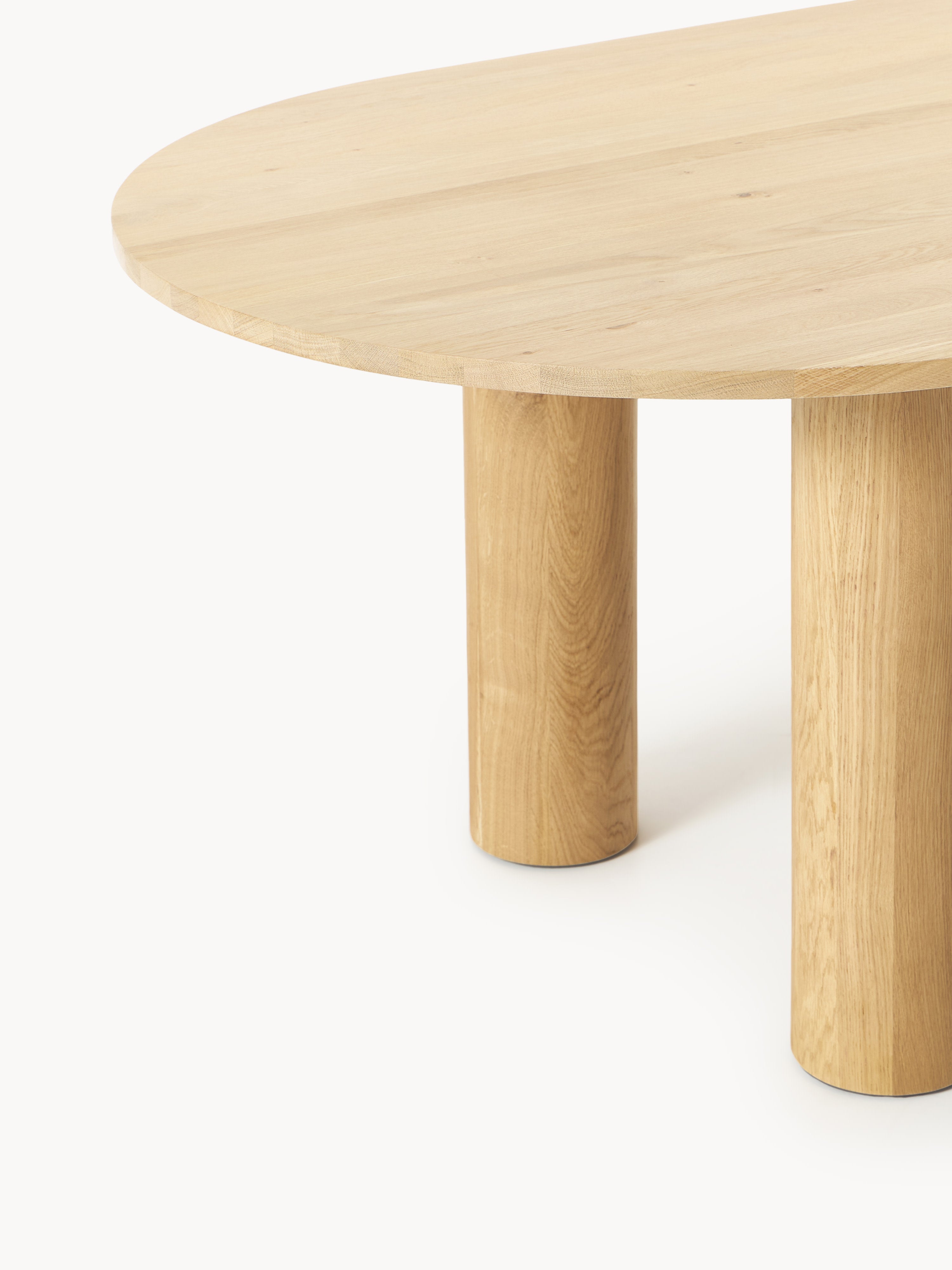 Dunia Oval Oak Wood Dining Table, in various sizes