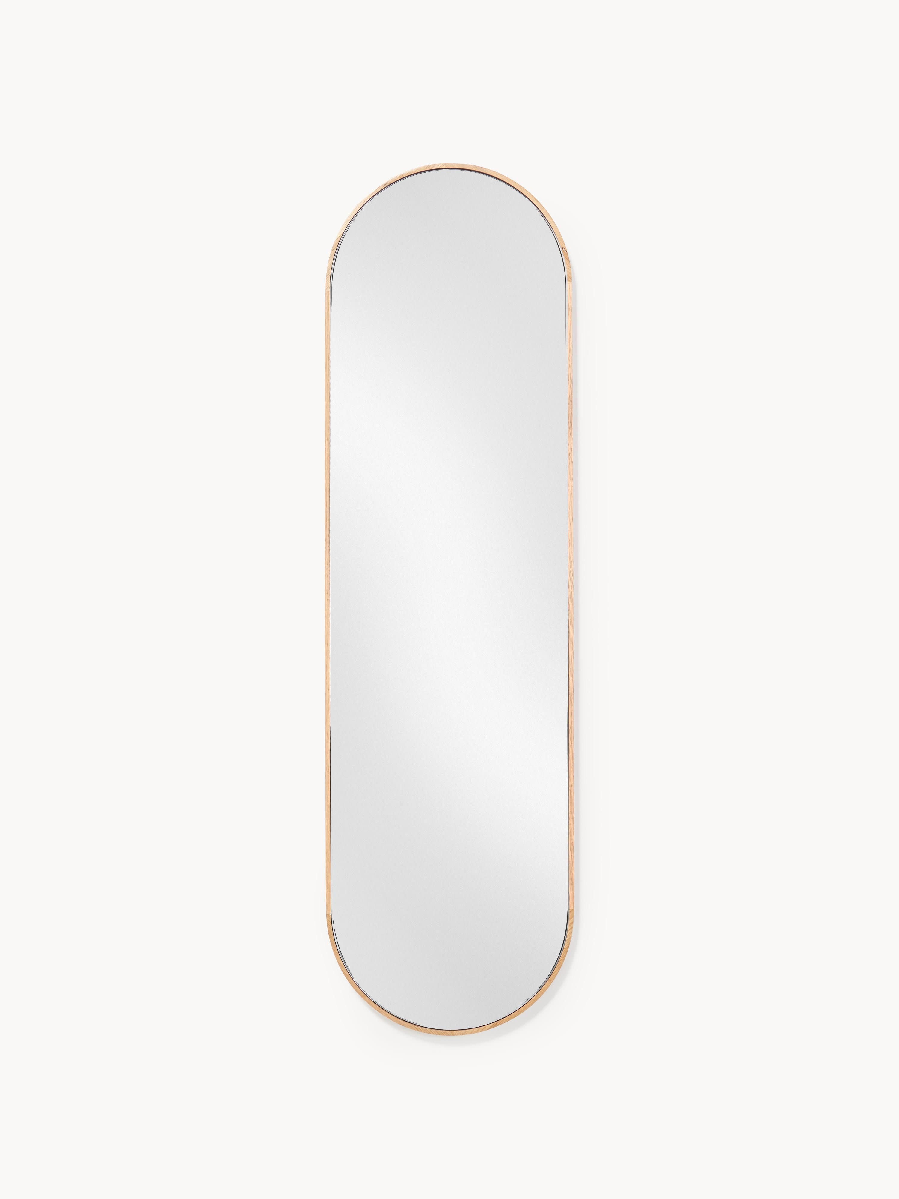 Gallery image 1 - Oval Full-Length Wall Mirror Avery with Oak Wood Frame