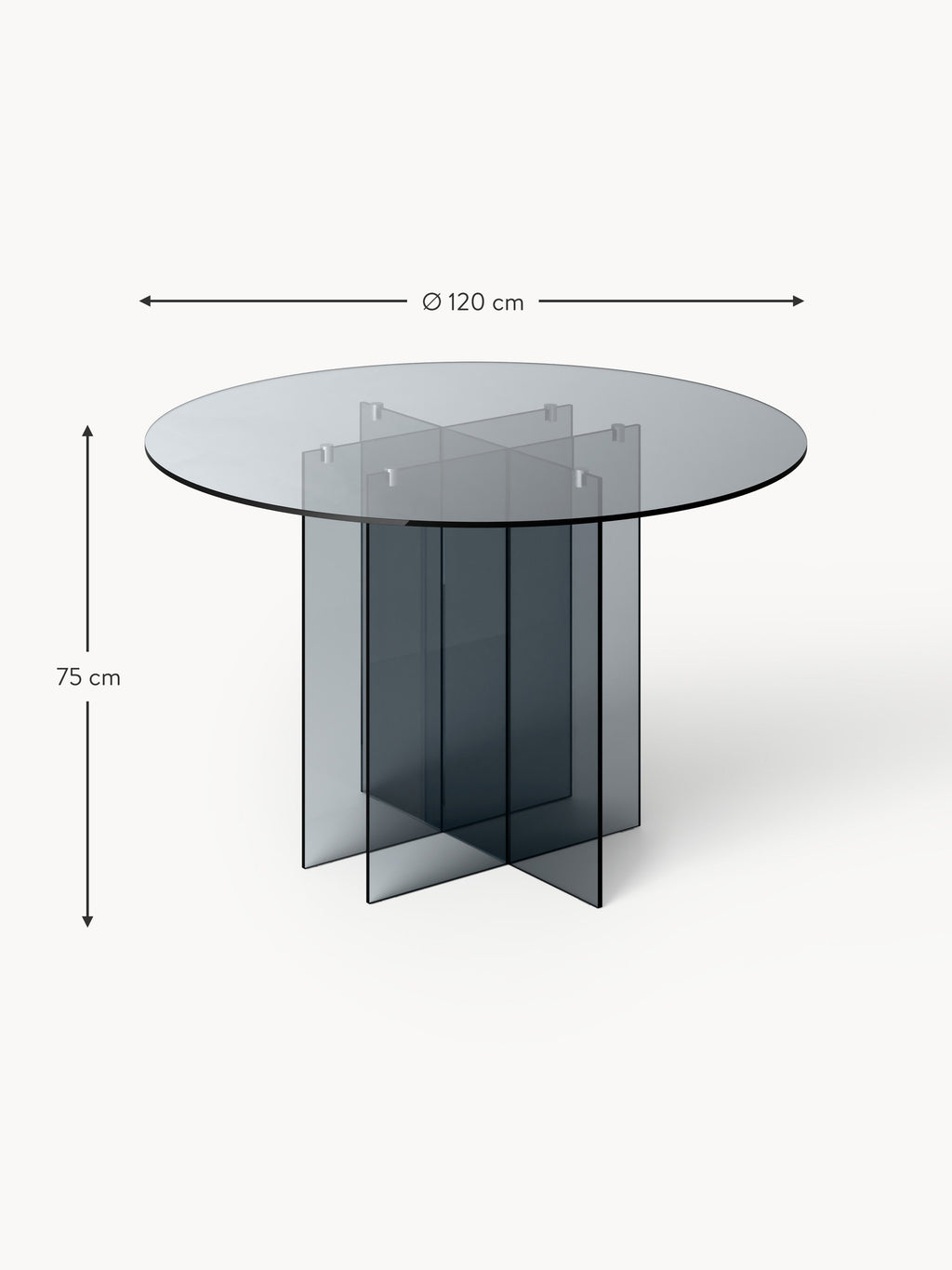 Anouk Round Glass Dining Table, in various sizes