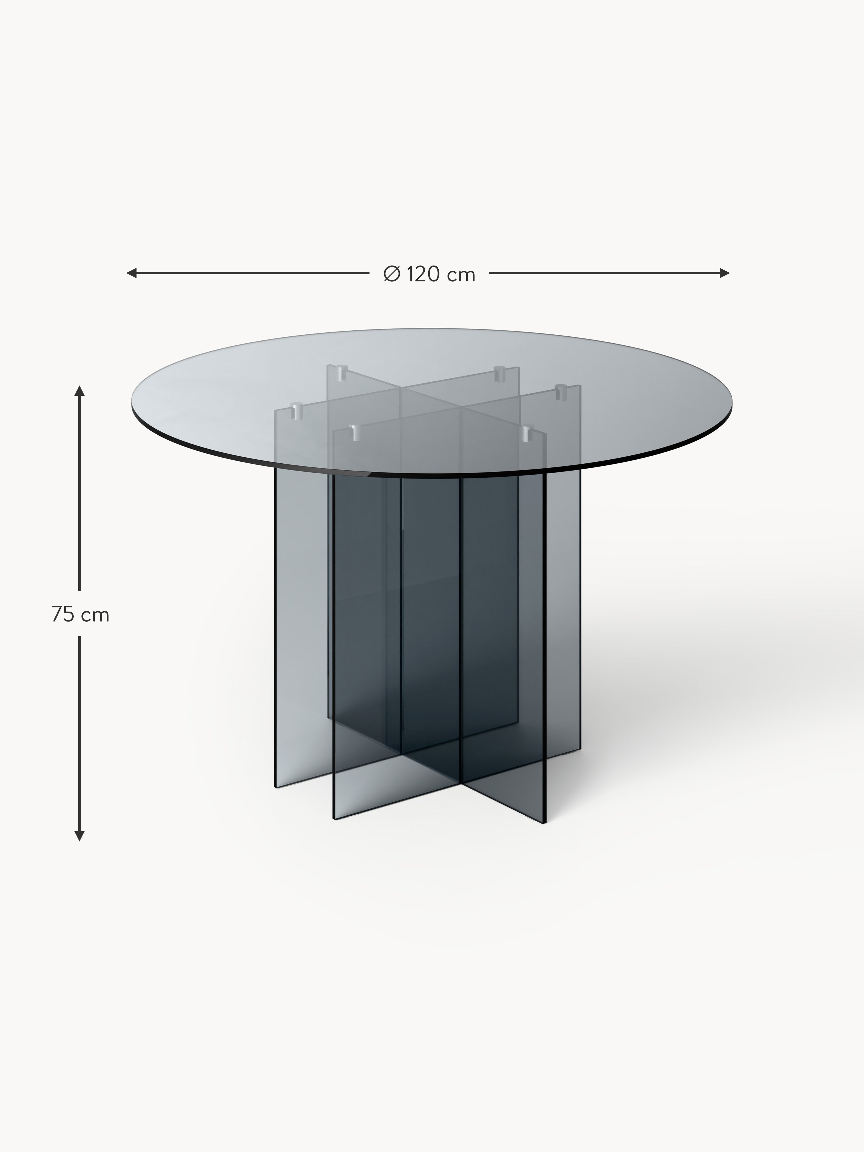 Anouk Round Glass Dining Table, in various sizes