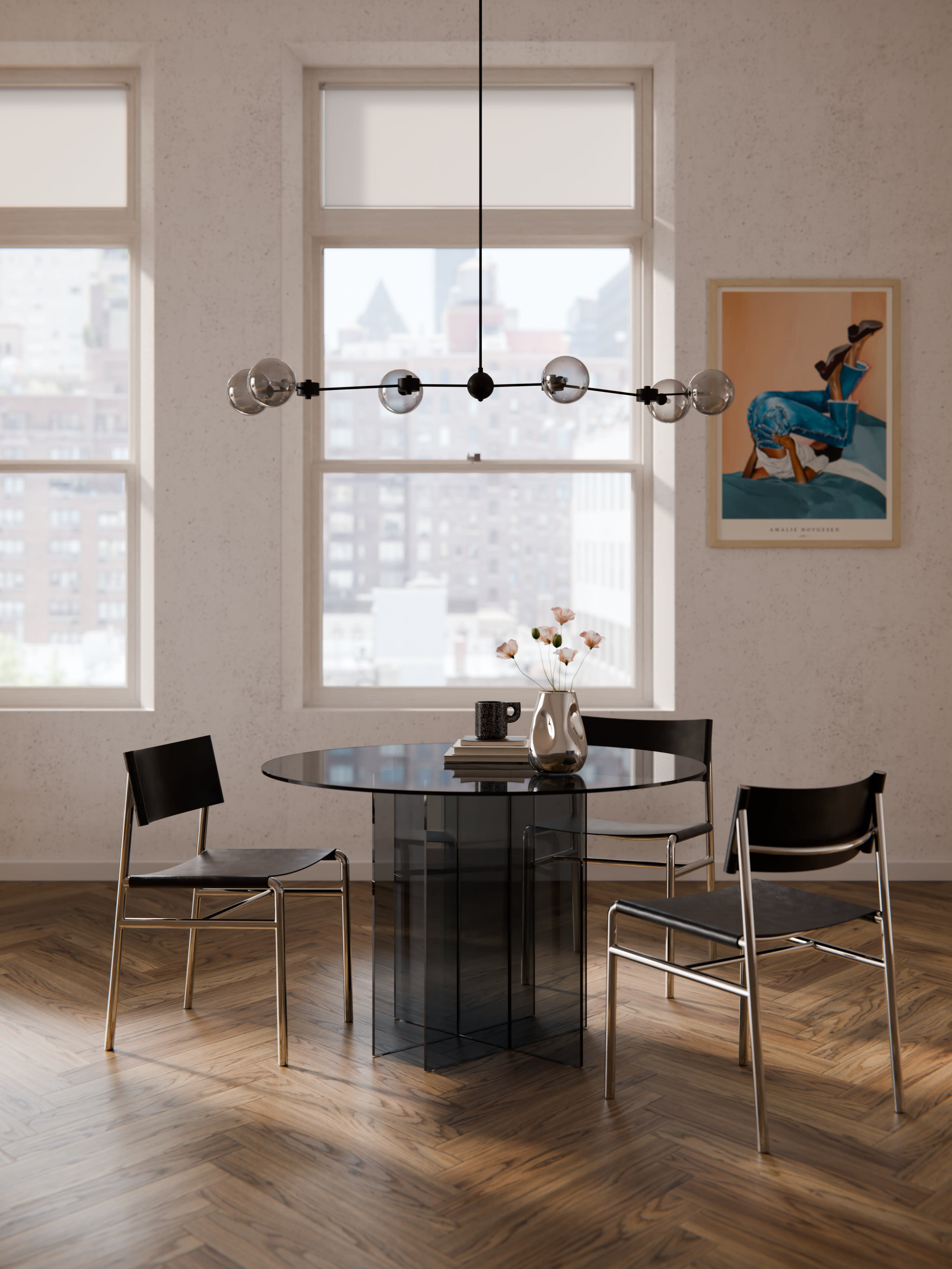 Anouk Round Glass Dining Table, in various sizes