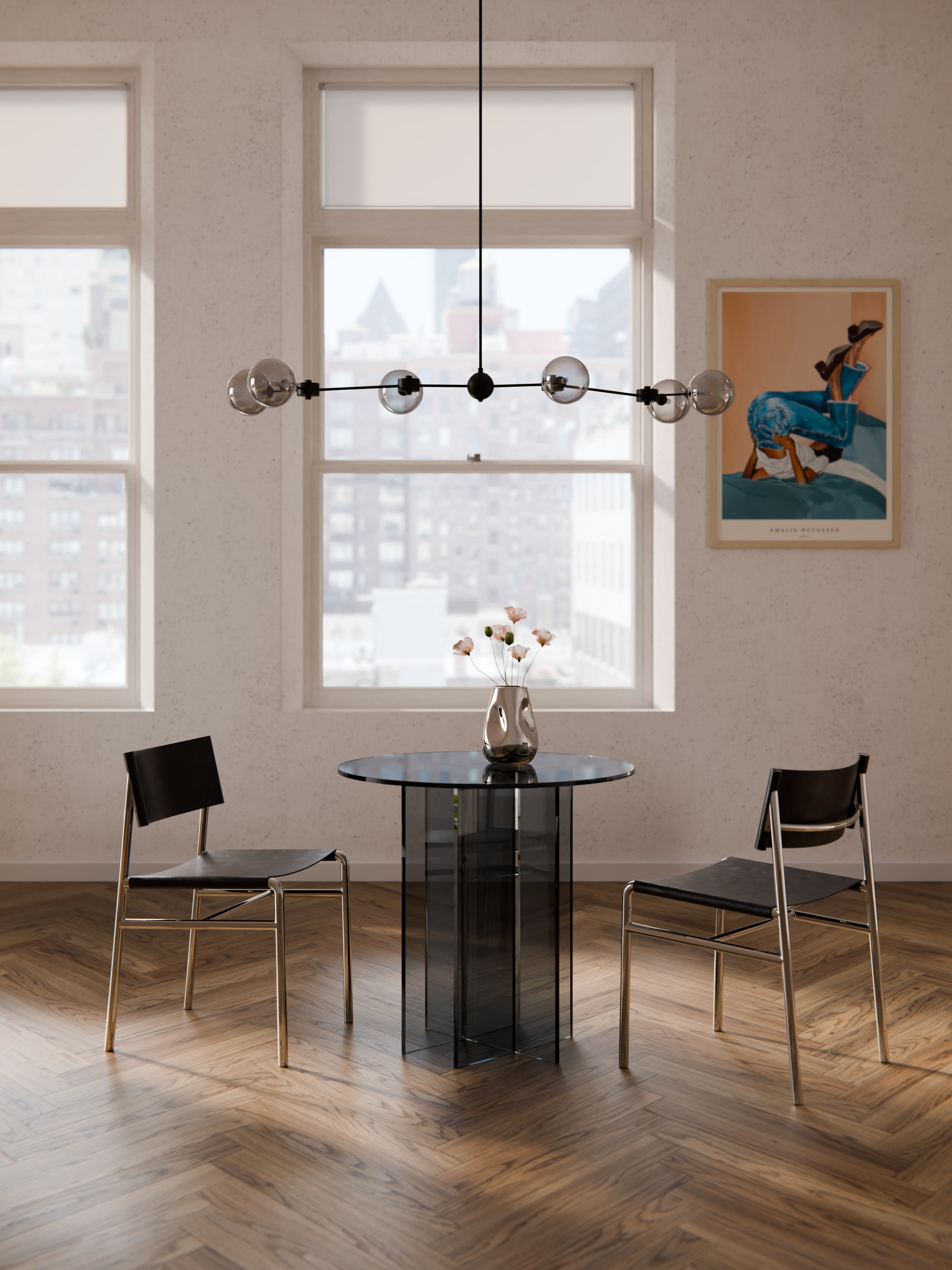 Anouk Round Glass Dining Table, in various sizes