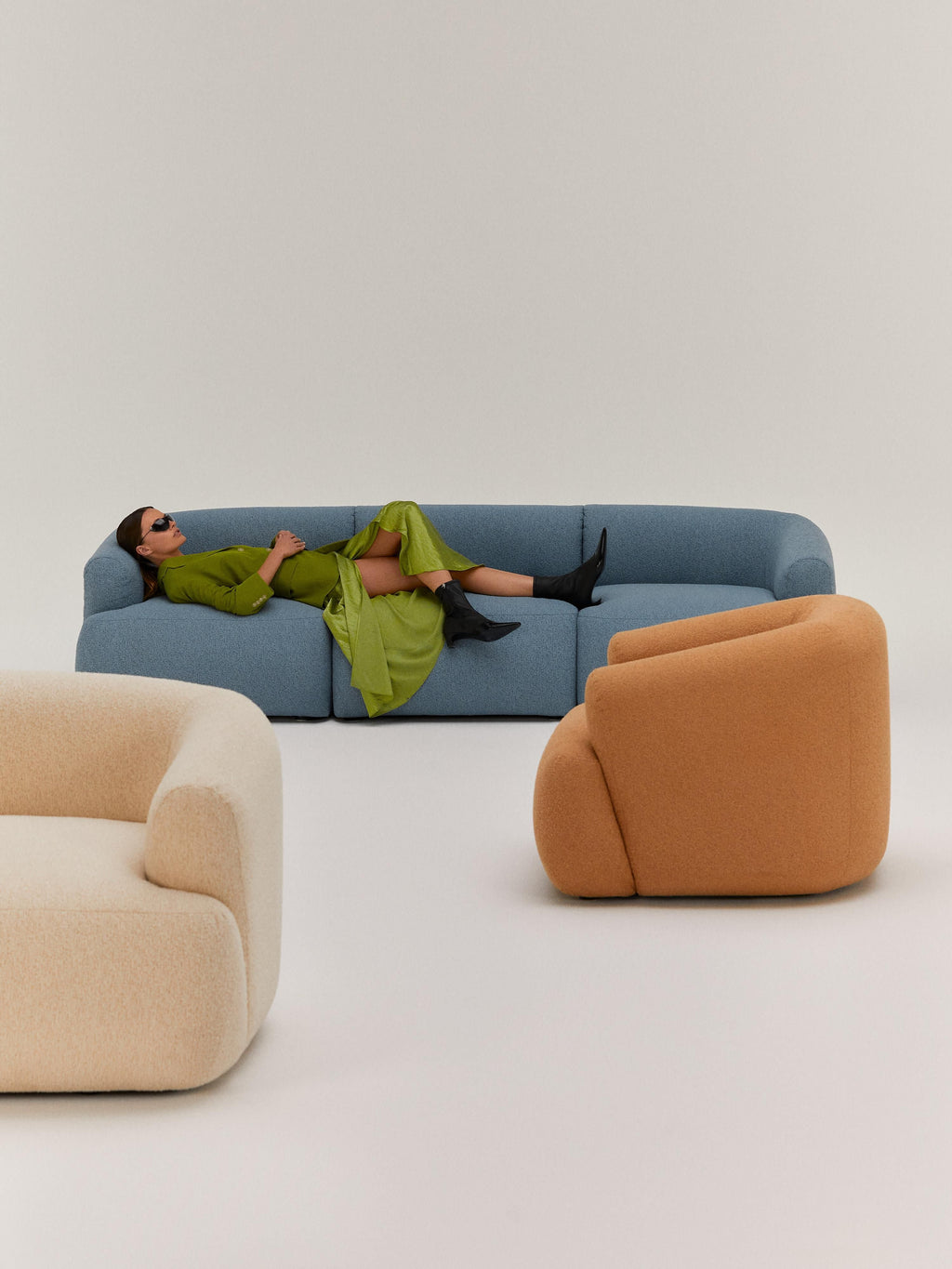 Sofia Modular Bouclé Sofa (4-seater)