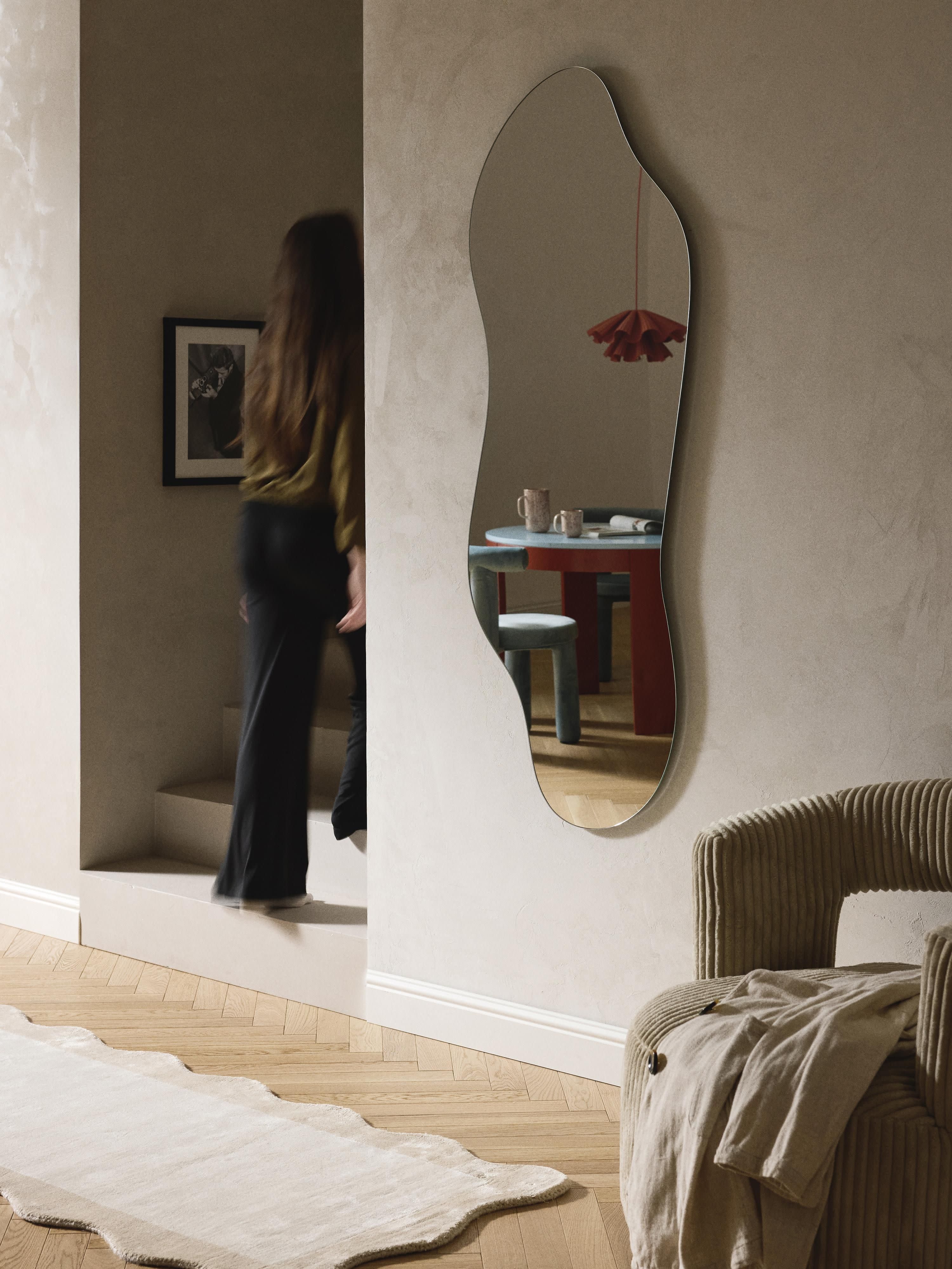Lia Frameless Full-Length Wall Mirror in an Organic Shape