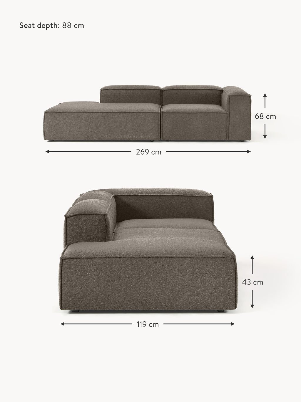 Lennon Bouclé Modular Ottoman