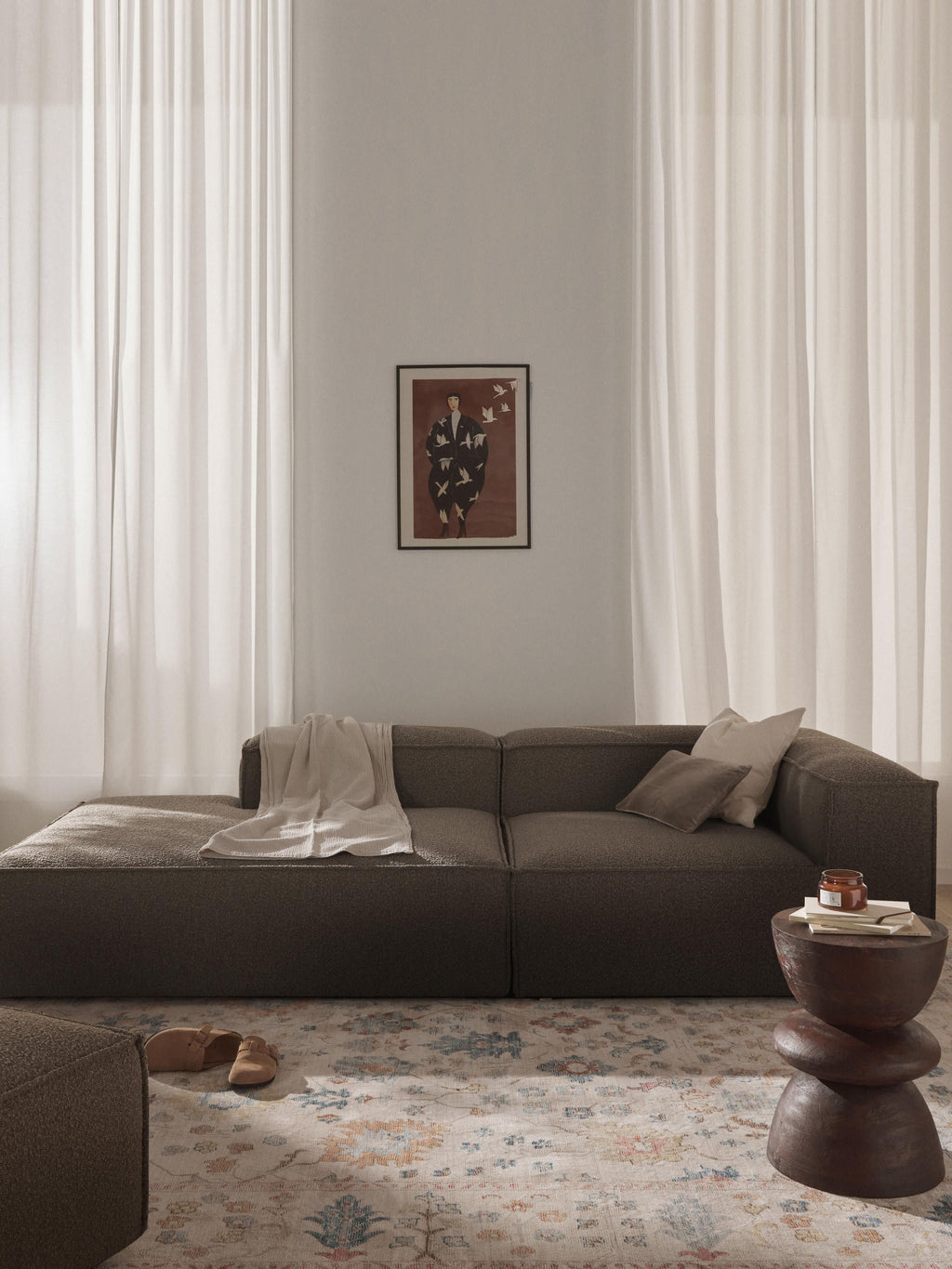 Lennon Bouclé Modular Ottoman