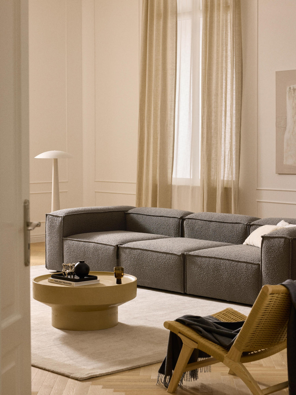 Lennon Bouclé Modular Sofa (4-seater)