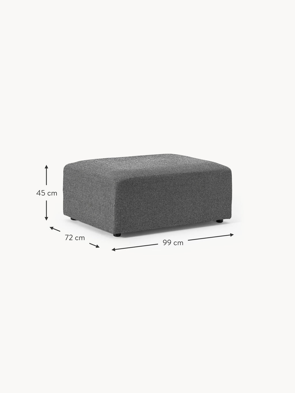 Melva Ottoman, W 99 x D 72 cm