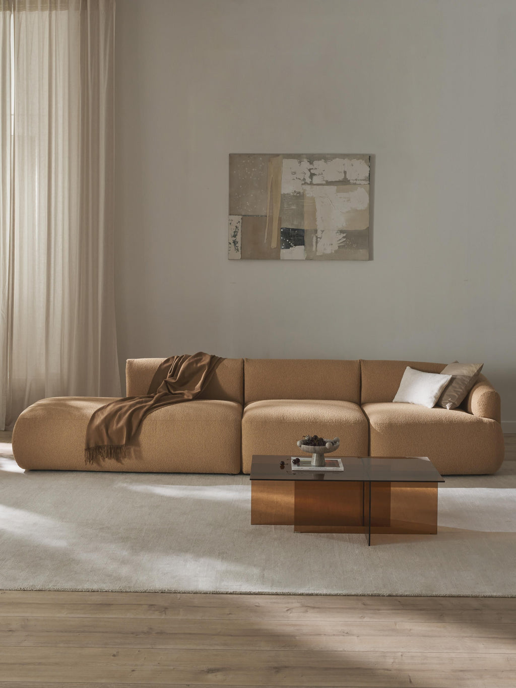 Sofia Modular Bouclé Chaise (4-seater)