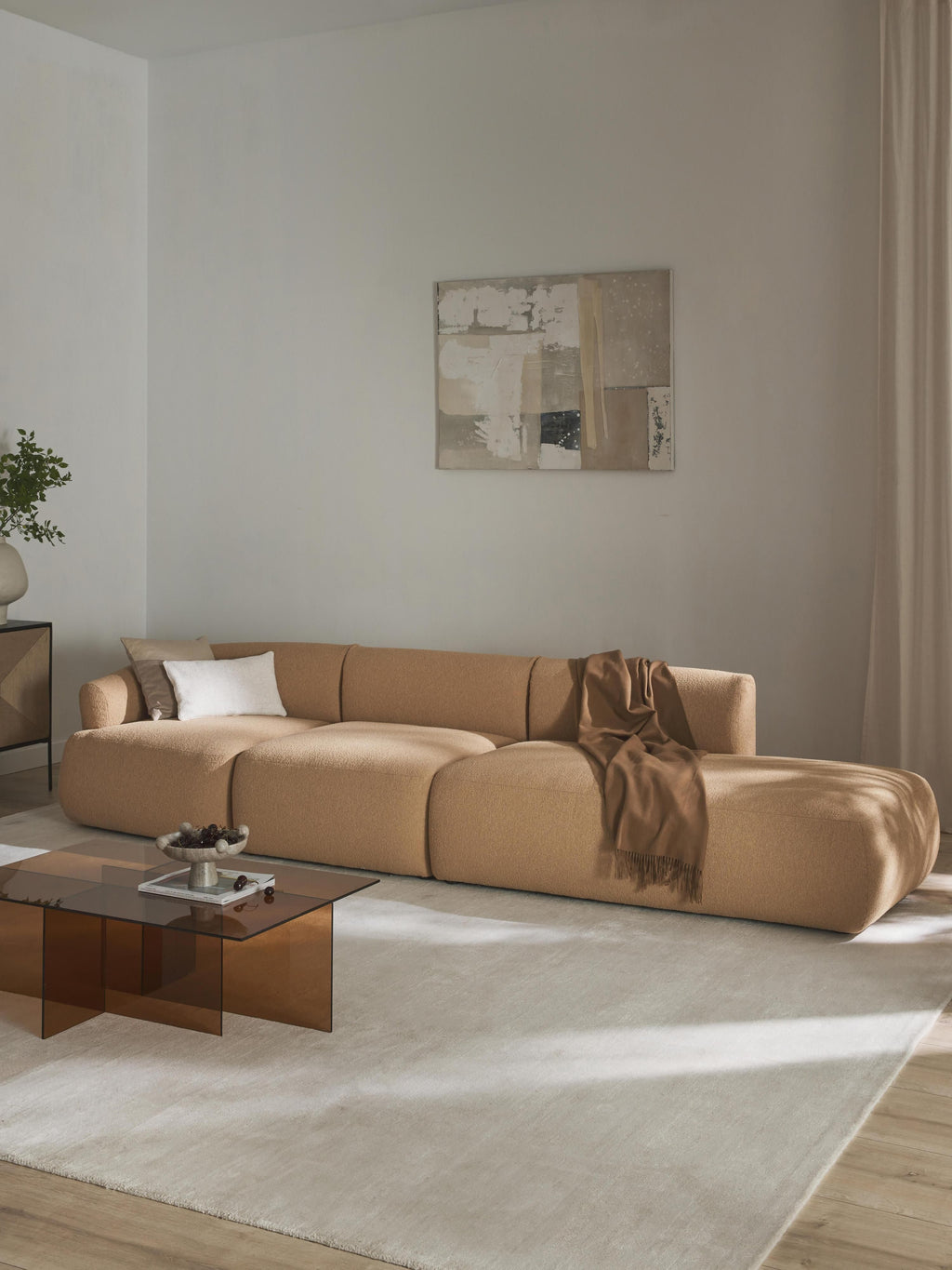 Sofia Modular Bouclé Chaise (4-seater)
