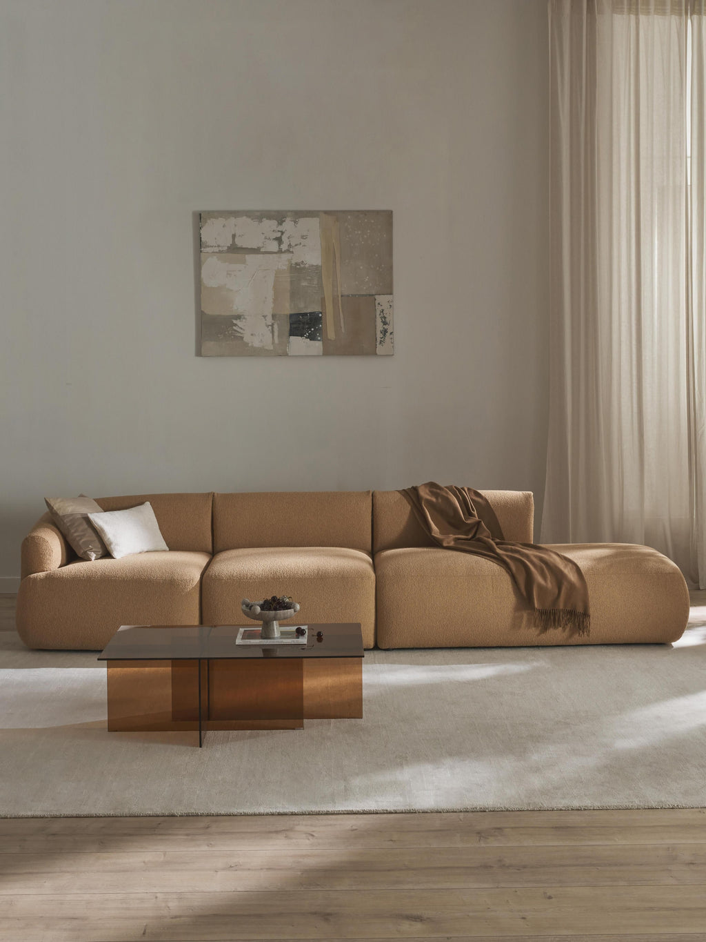 Sofia Modular Bouclé Chaise (4-seater)