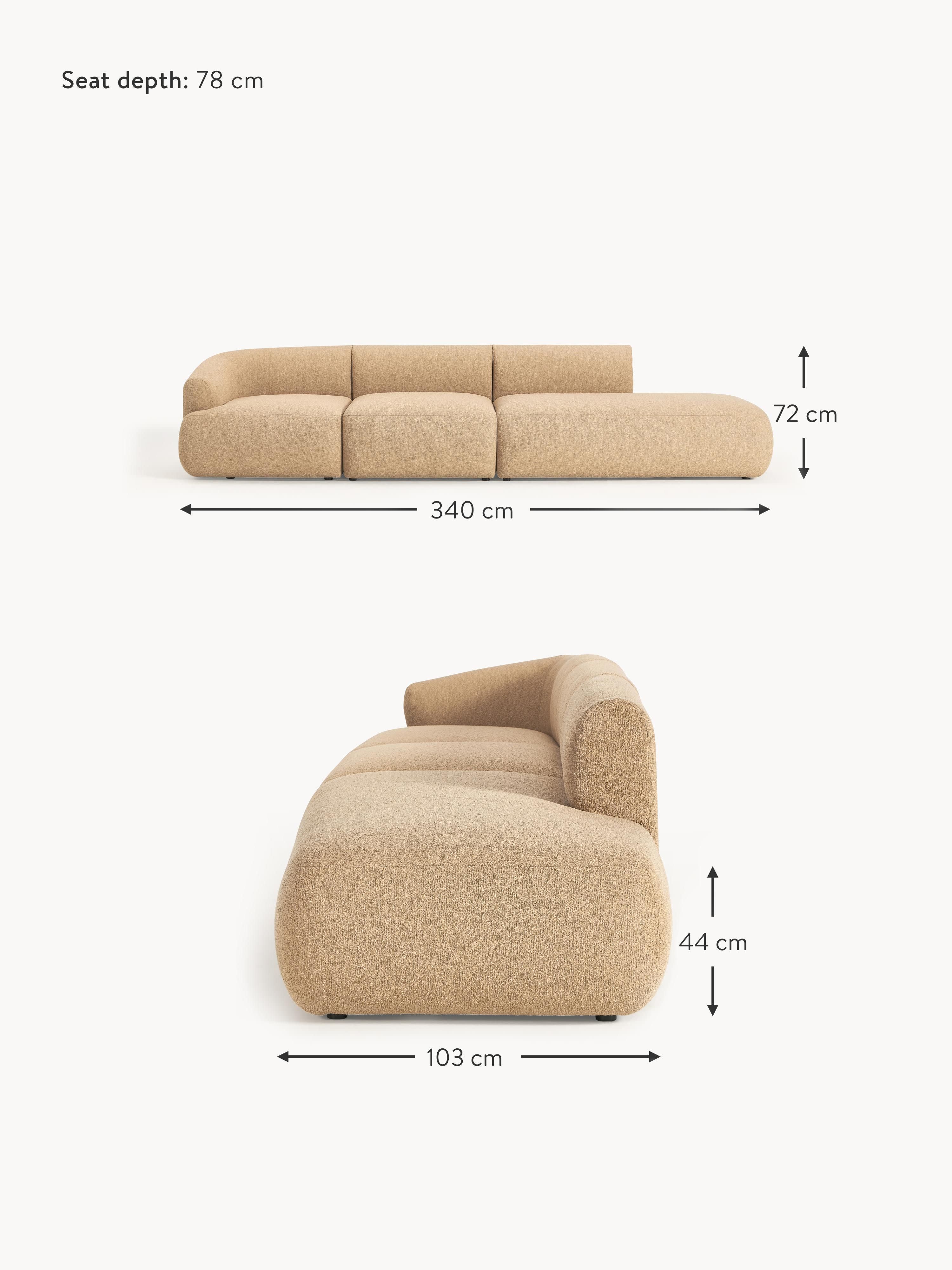 Sofia Modular Bouclé Chaise (4-seater)
