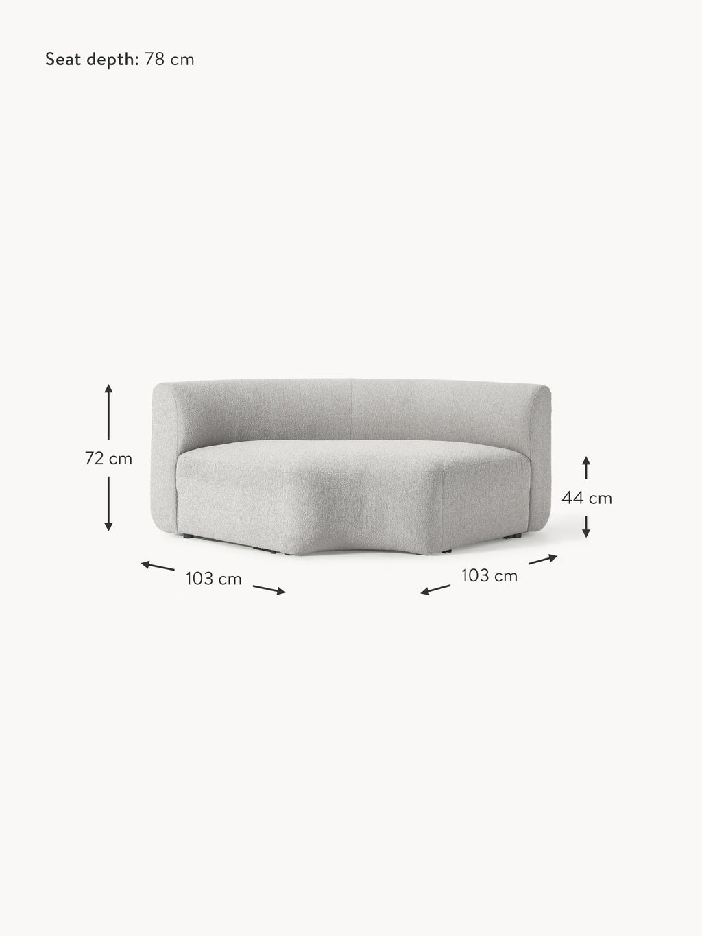 Sofia Round Bouclé Corner Module
