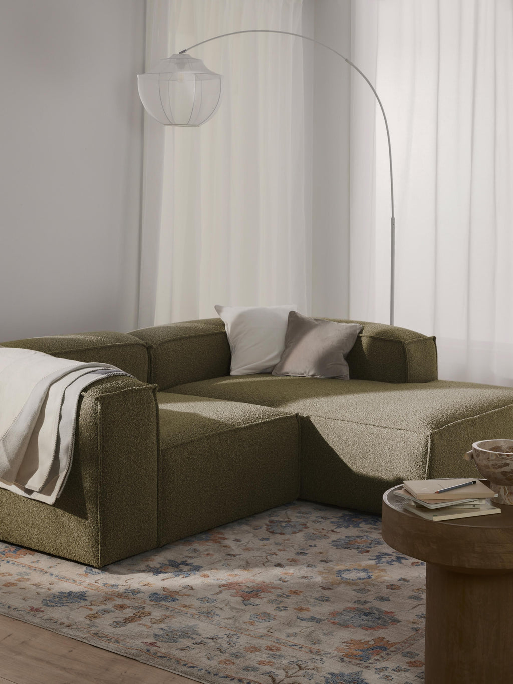Lennon Bouclé Modular Corner Sofa (3-seater)