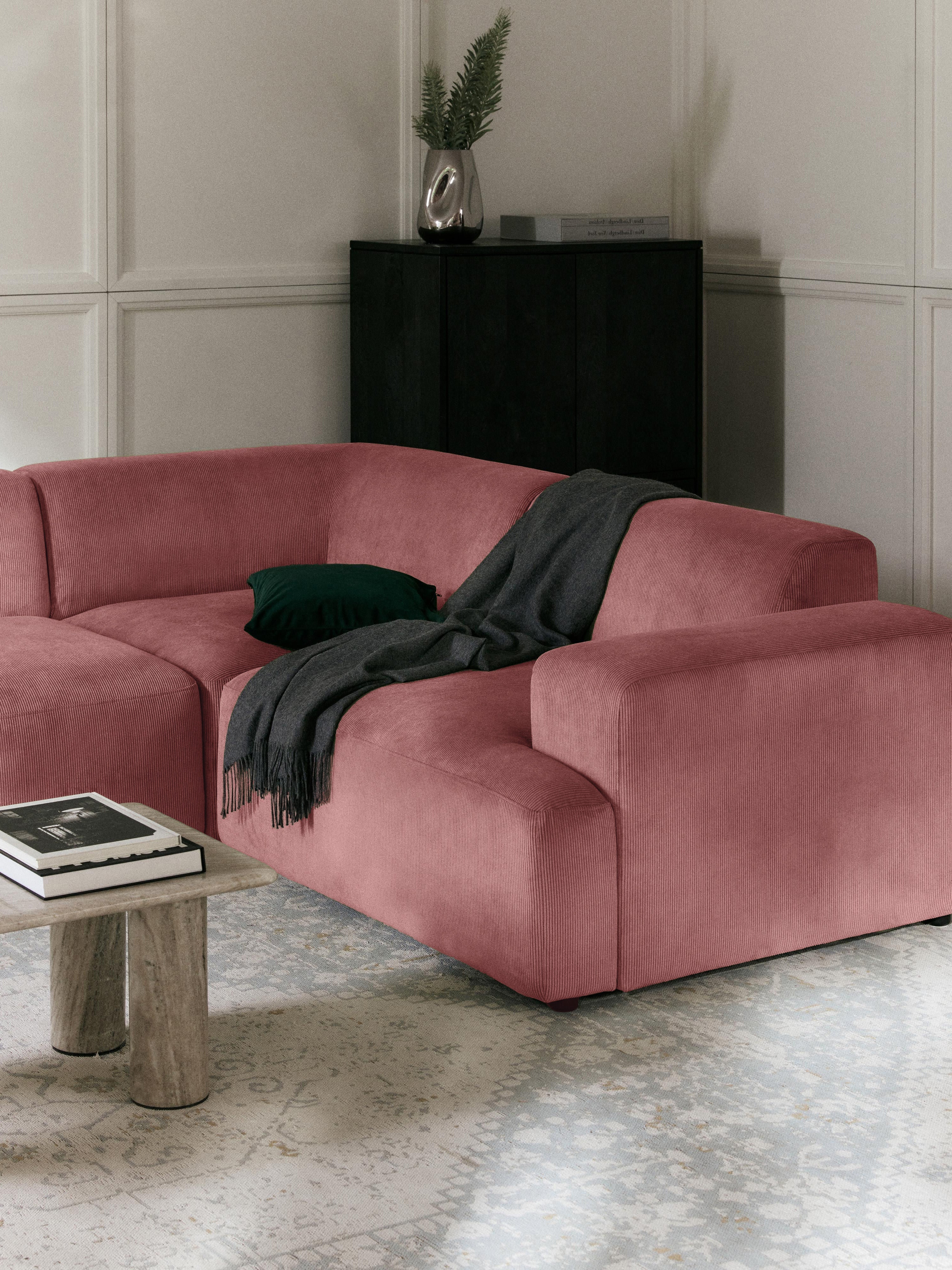 Melva Large Corduroy Corner Sofa (4-seater)