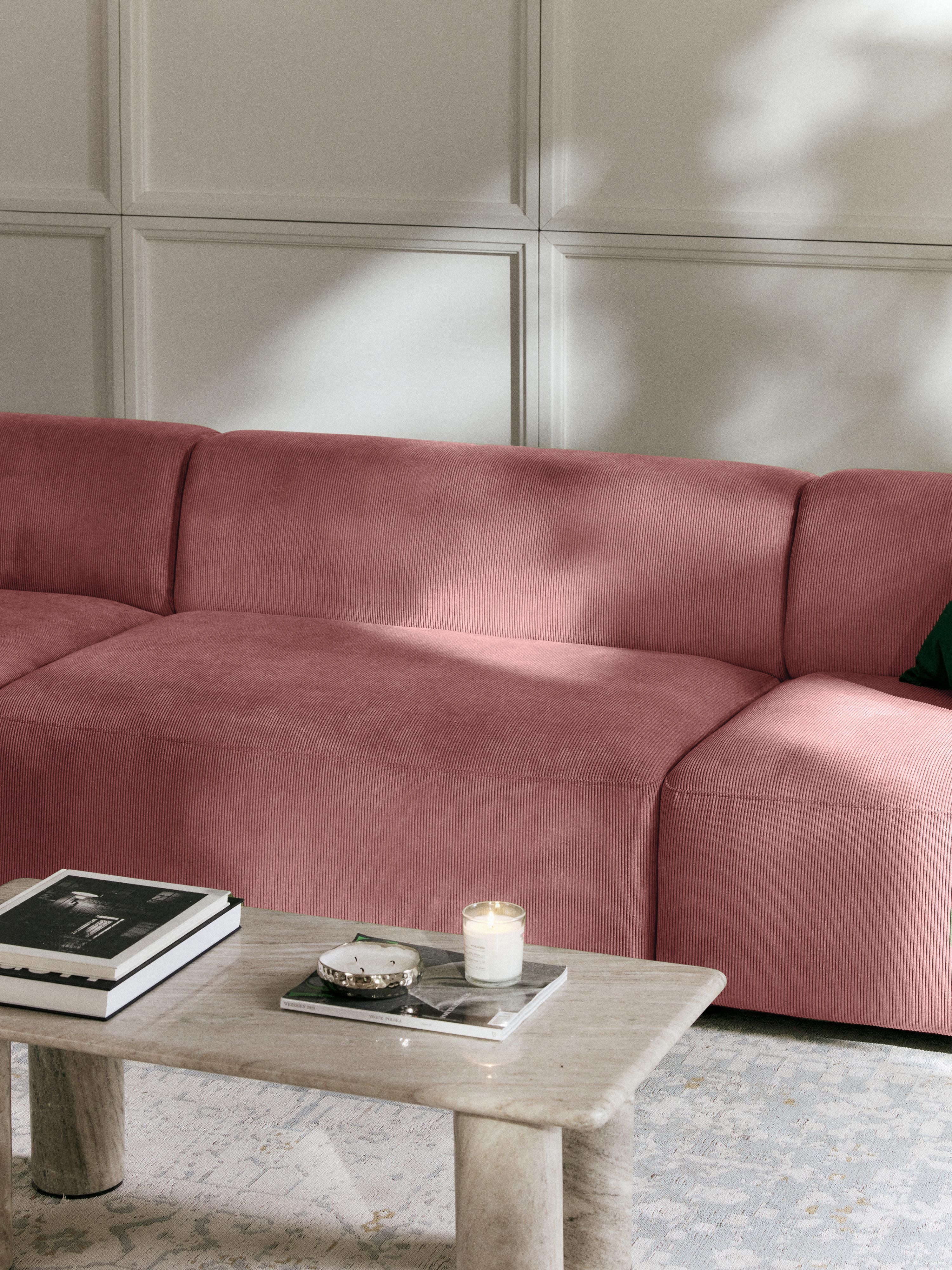 Melva Large Corduroy Corner Sofa (4-seater)