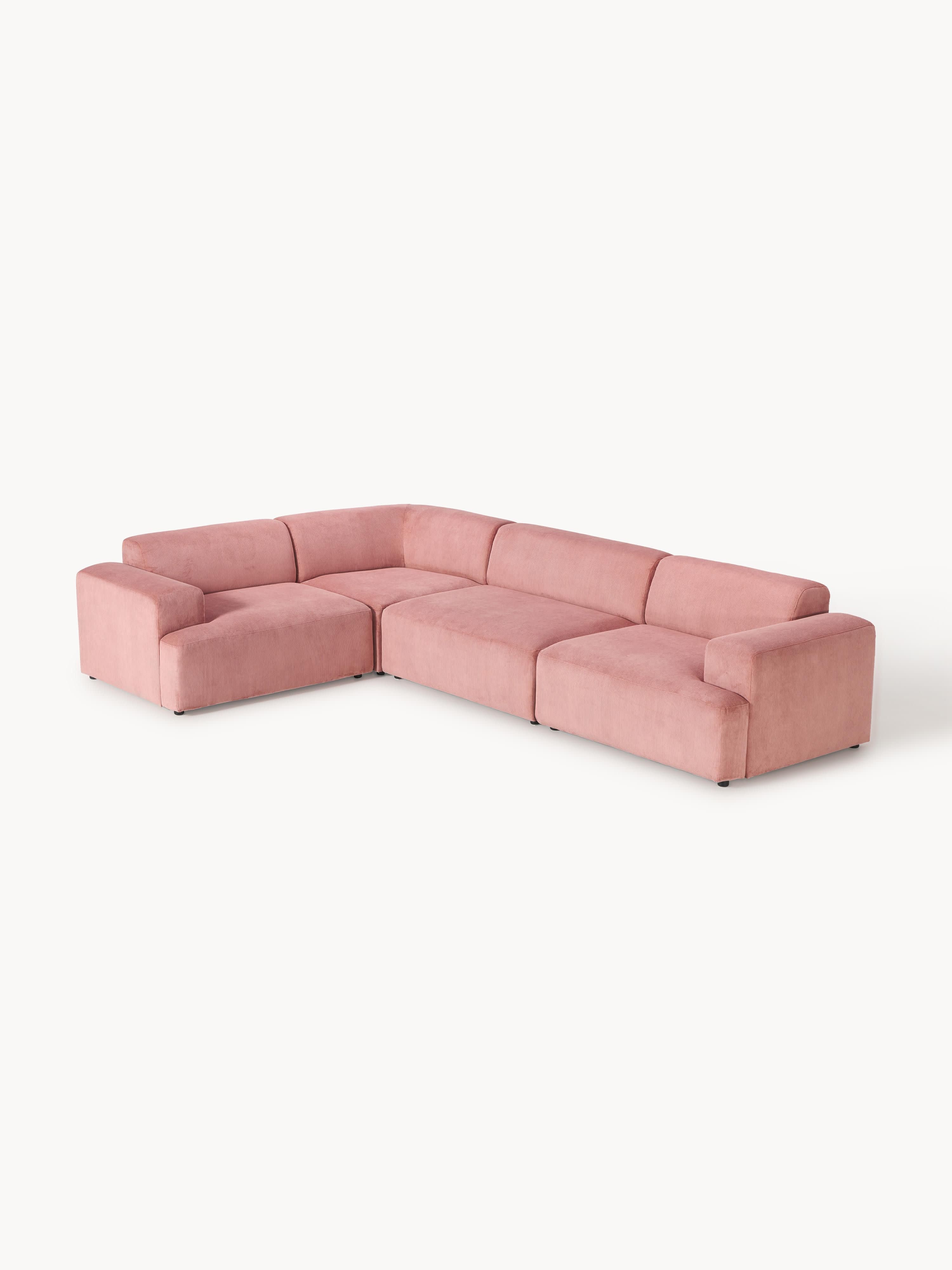 Melva Large Corduroy Corner Sofa (4-seater)