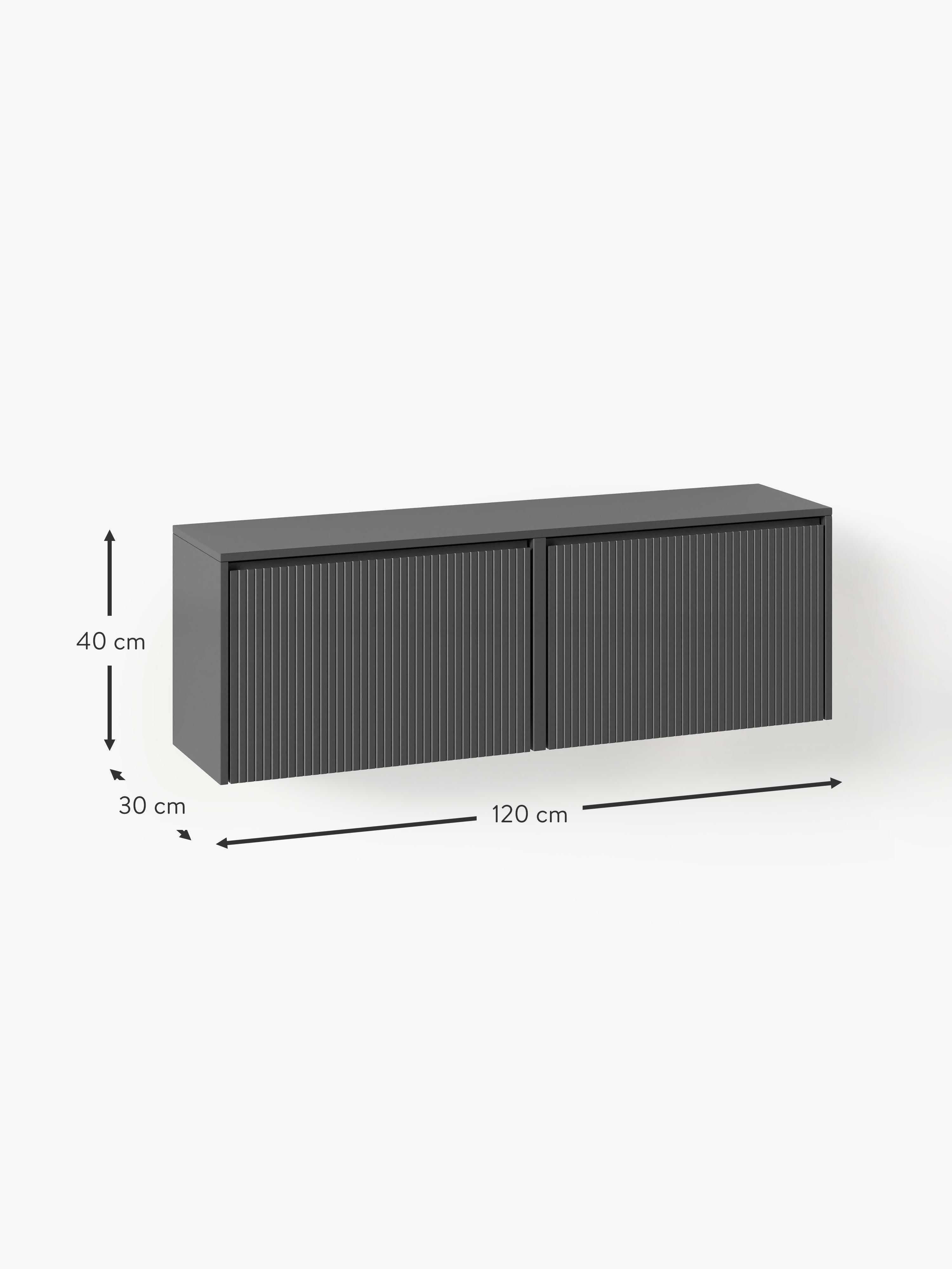 Shea Wall-Mounted Fold Out Shoe Cabinet with Ribbed Front