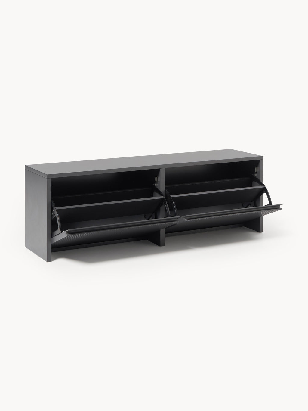 Shea Wall-Mounted Fold Out Shoe Cabinet with Ribbed Front