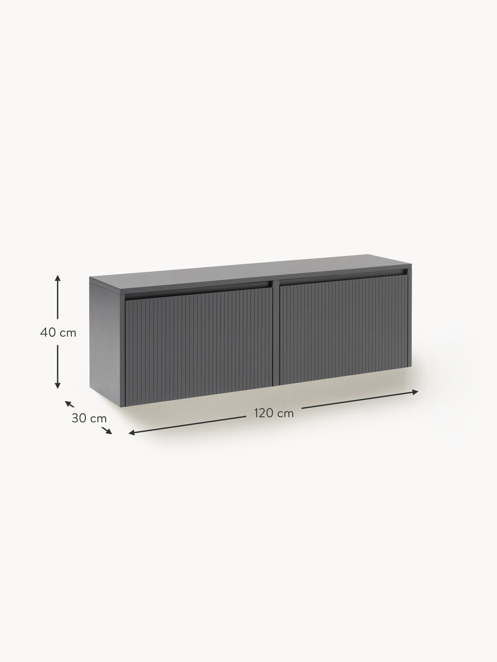 Shea Wall-Mounted Fold Out Shoe Cabinet with Ribbed Front