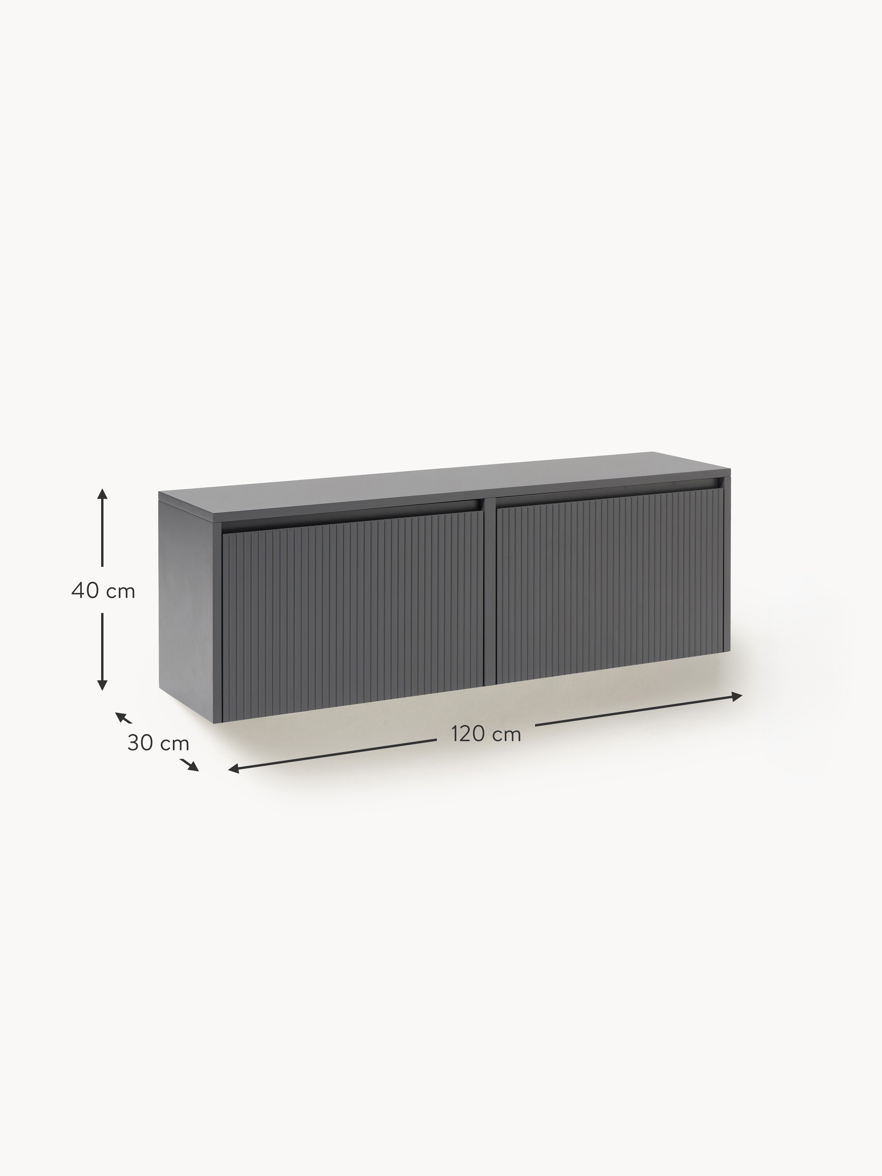 Shea Wall-Mounted Fold Out Shoe Cabinet with Ribbed Front