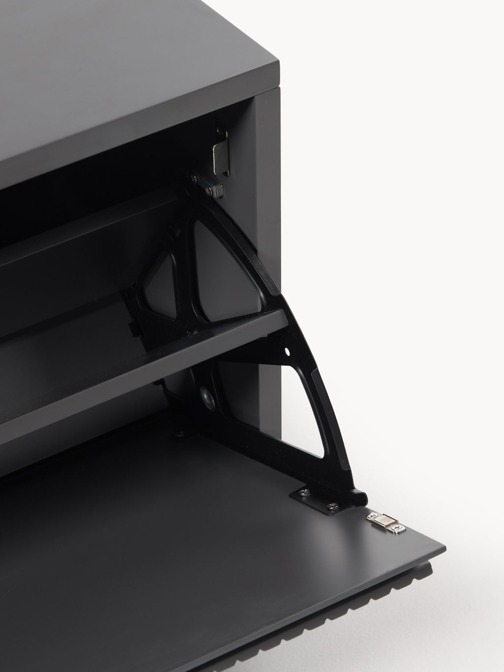 Shea Wall-Mounted Fold Out Shoe Cabinet with Ribbed Front