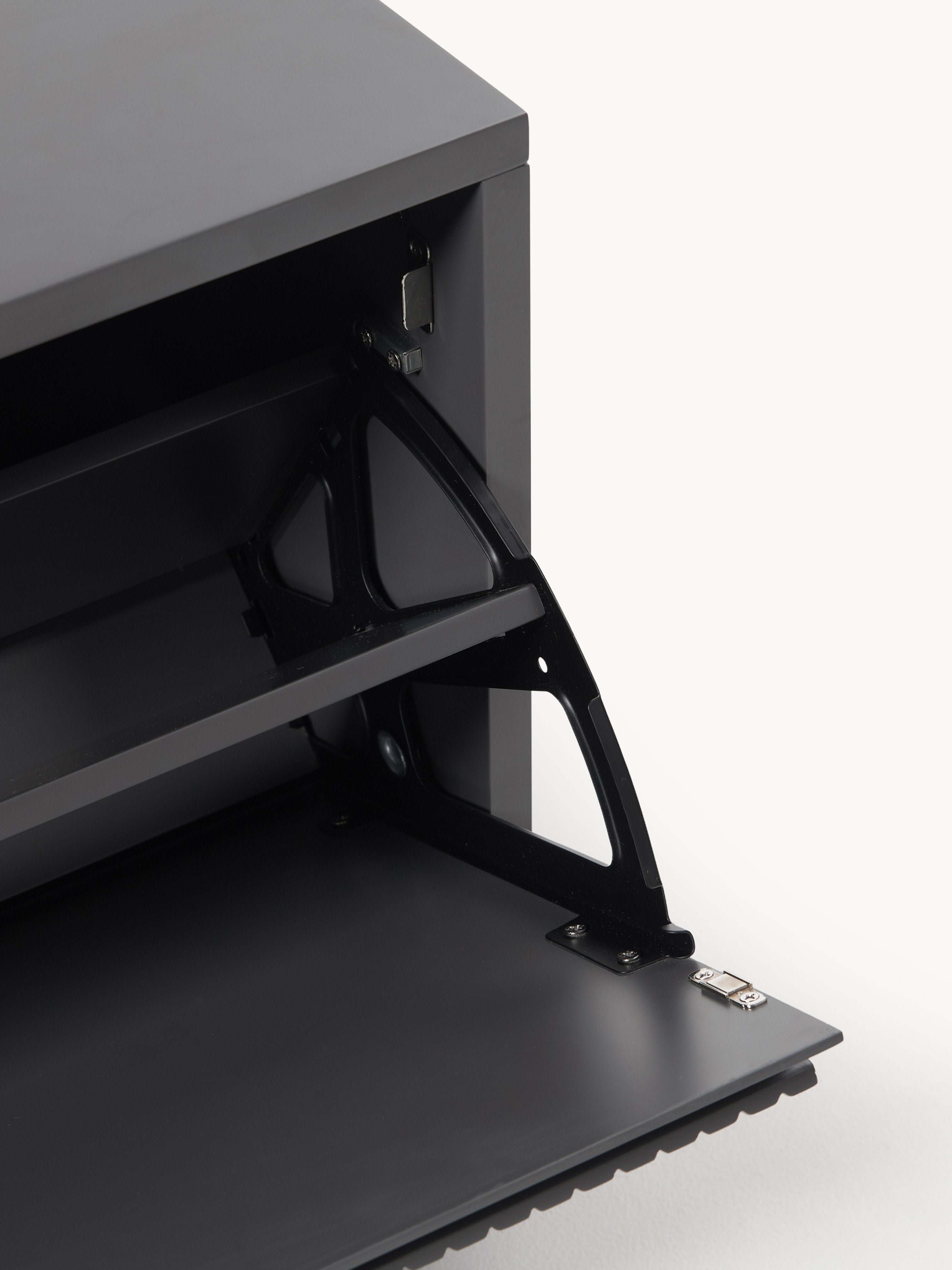 Shea Wall-Mounted Fold Out Shoe Cabinet with Ribbed Front