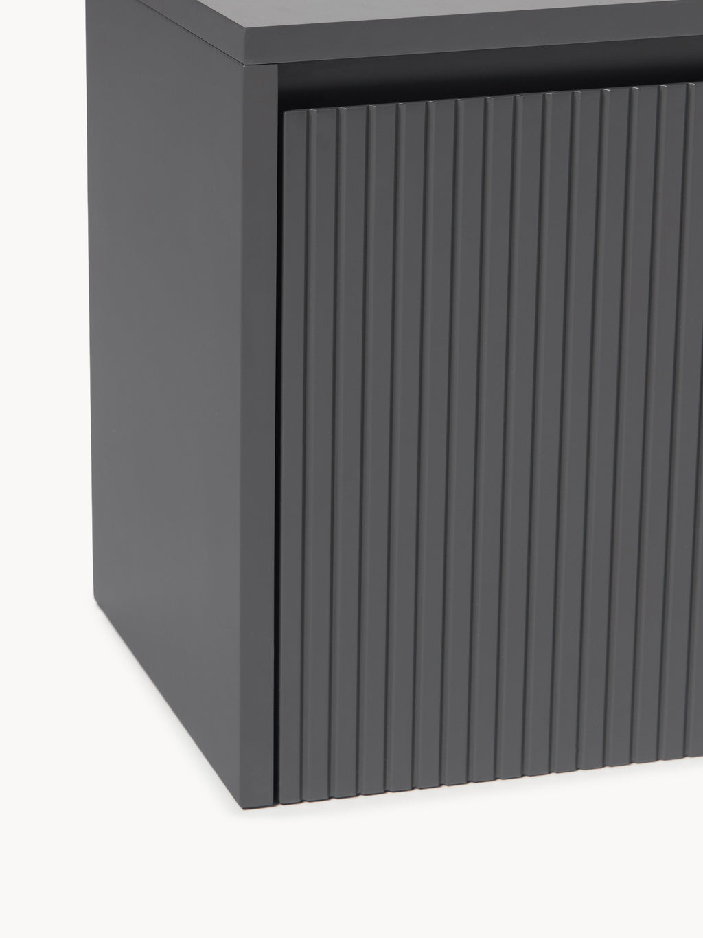 Shea Wall-Mounted Fold Out Shoe Cabinet with Ribbed Front