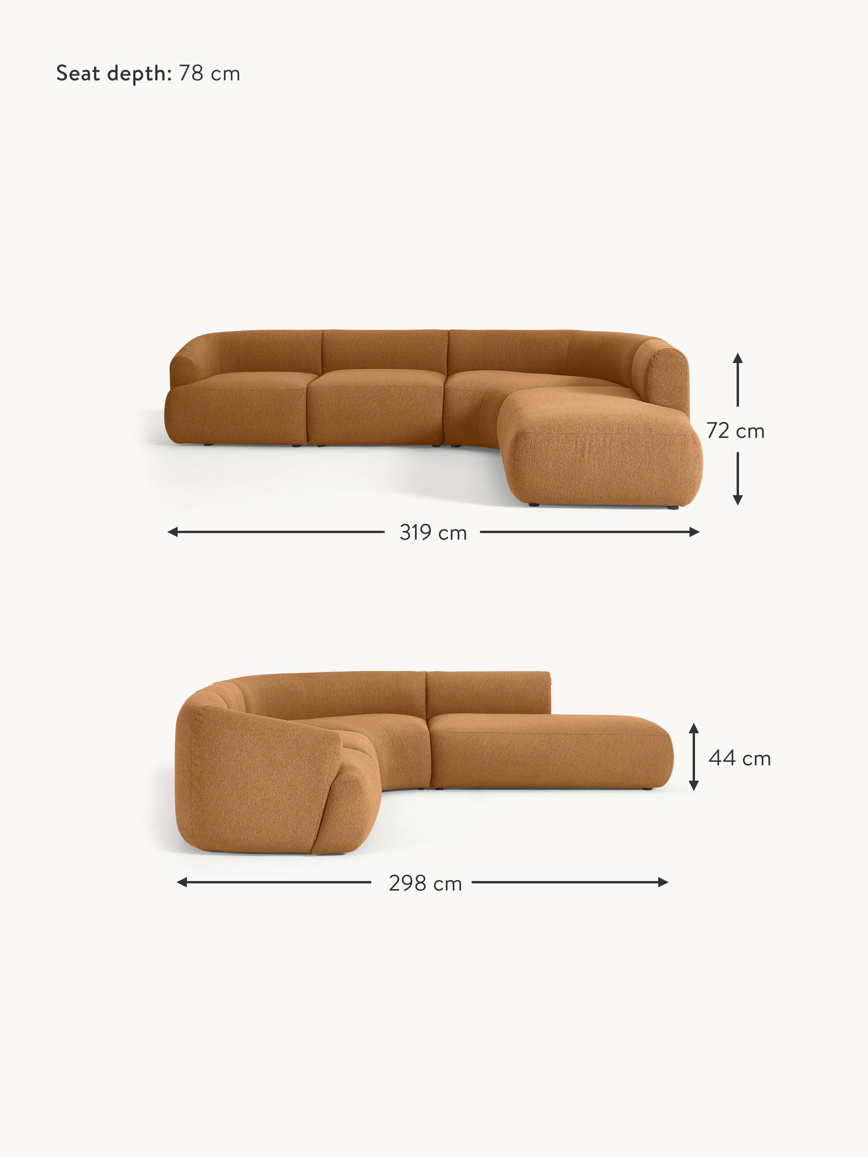 Sofia Modular Bouclé Corner Sofa (4-seater)