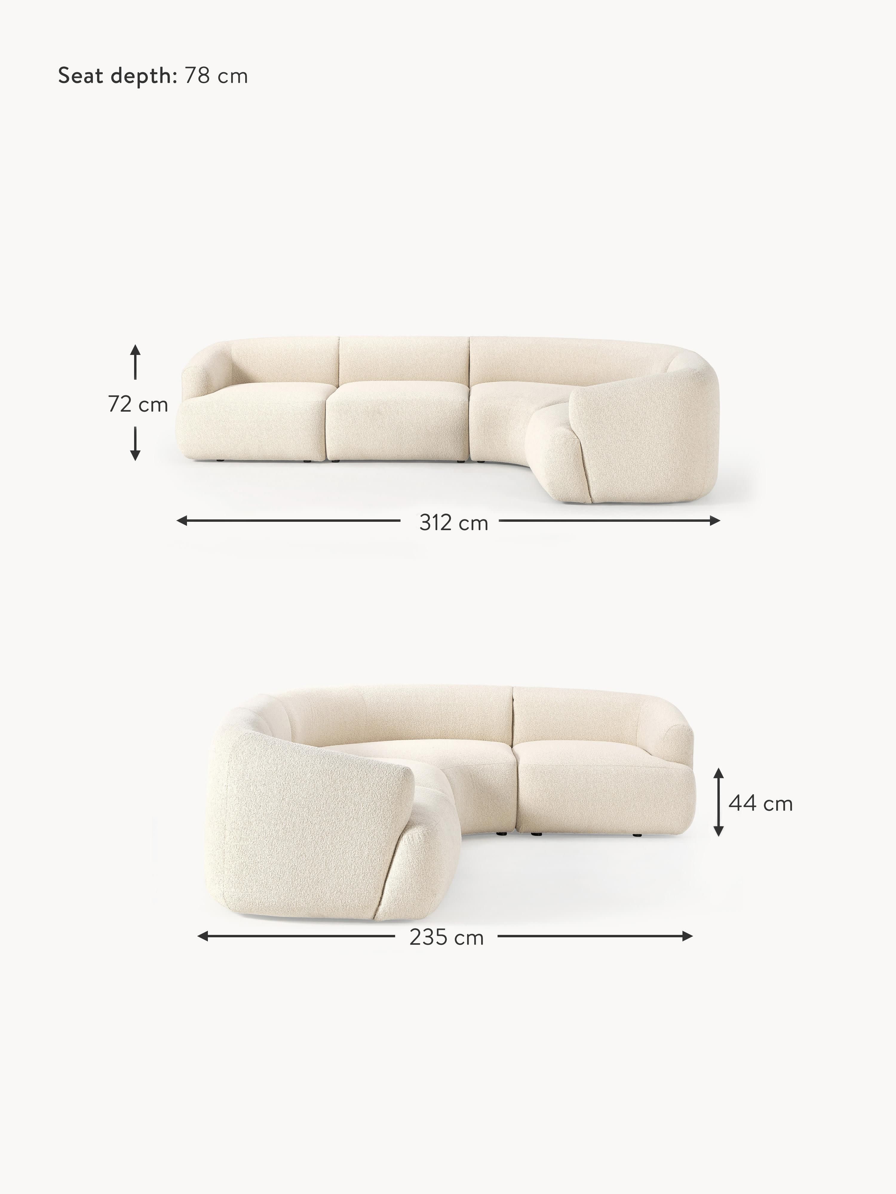 Sofia Modular Bouclé Corner Sofa (4-seater)