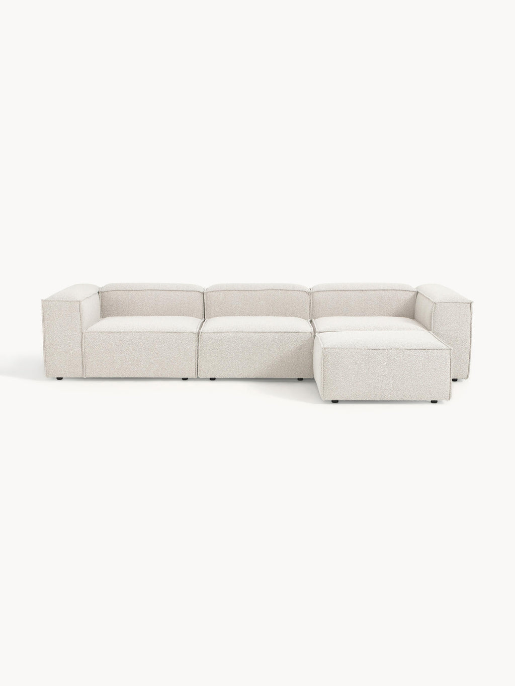 Gallery image 1 - Bouclé Modular Sofa Lennon (4-seater) with Ottoman (left/right)