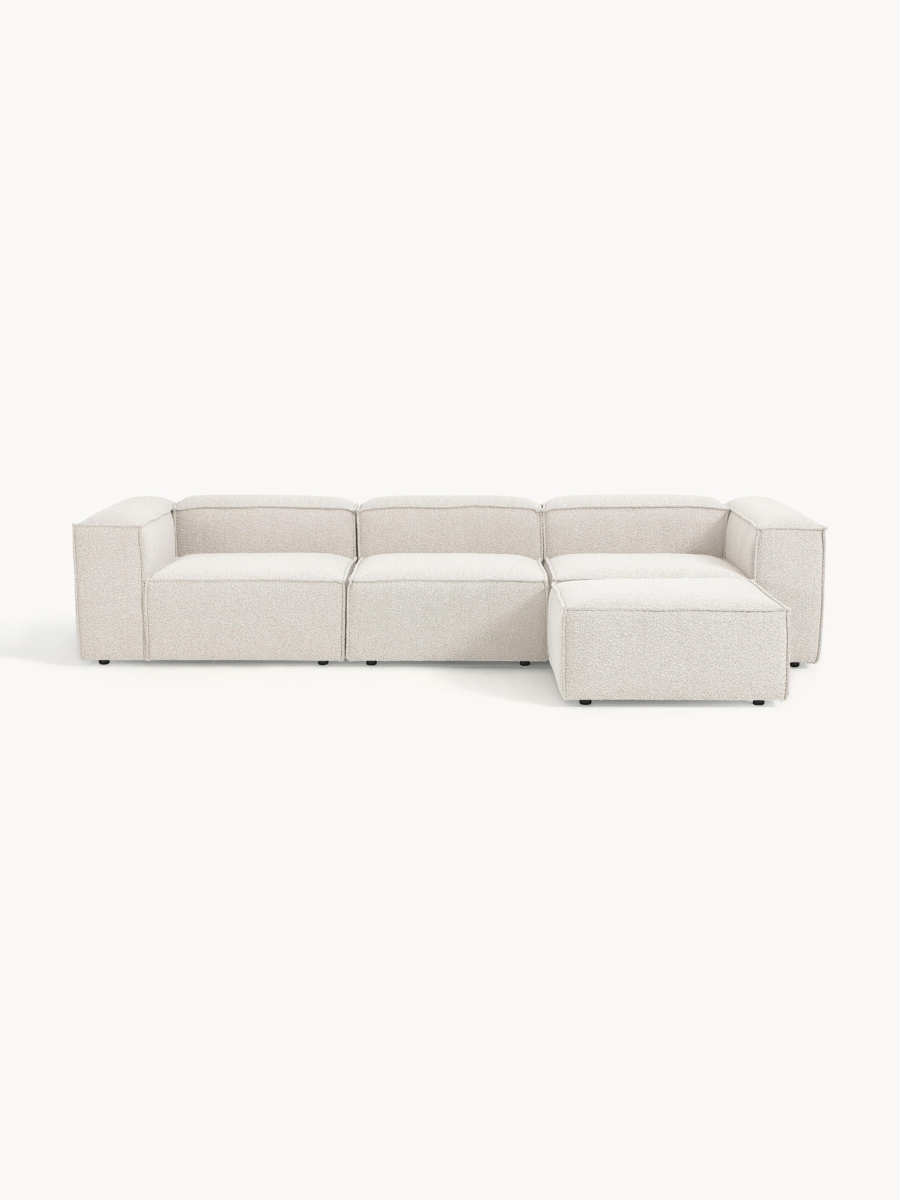 Gallery image 1 - Bouclé Modular Sofa Lennon (4-seater) with Ottoman (left/right)