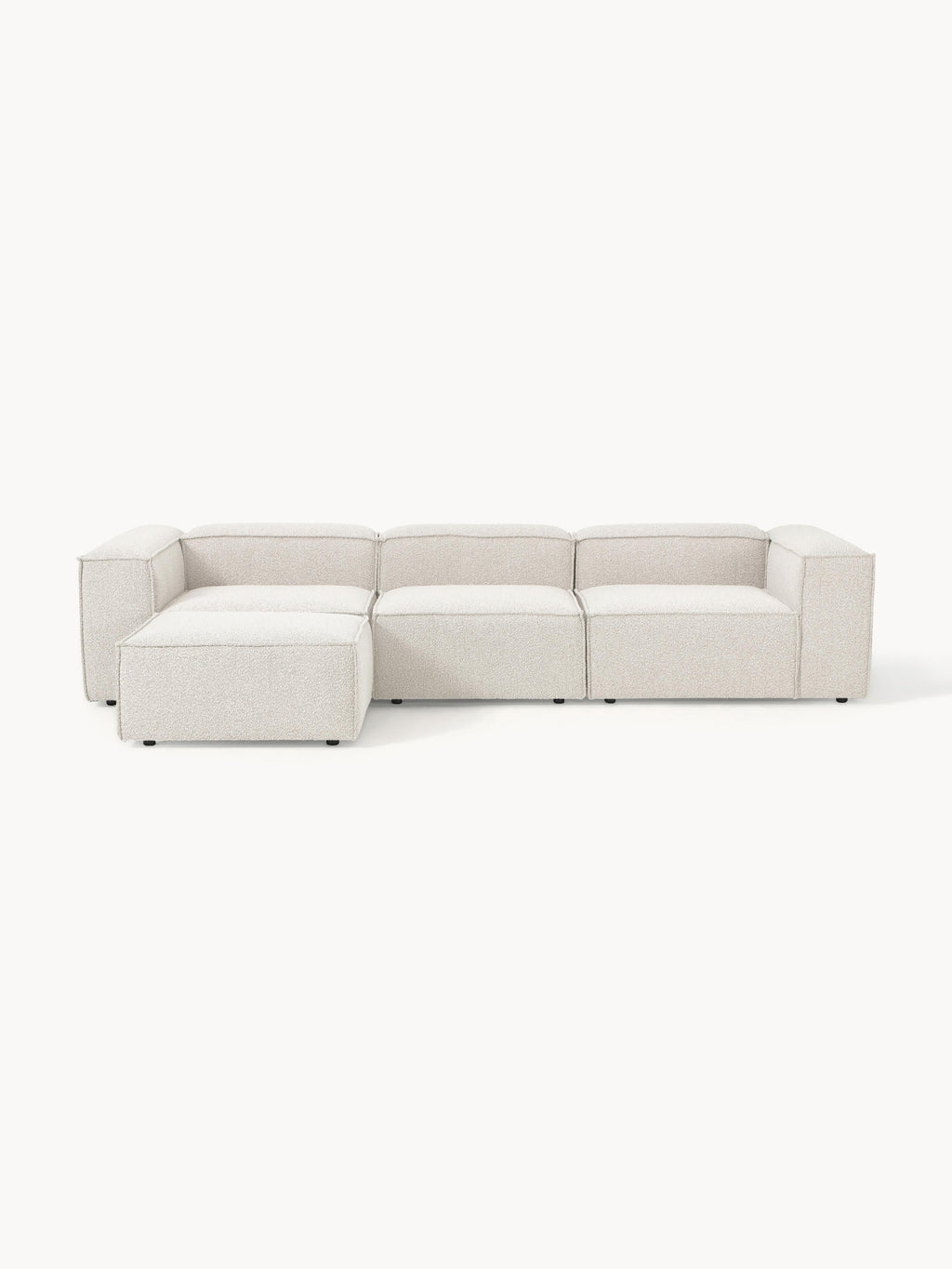 Lennon Bouclé Modular Sofa (4-seater) with Ottoman (left/right)
