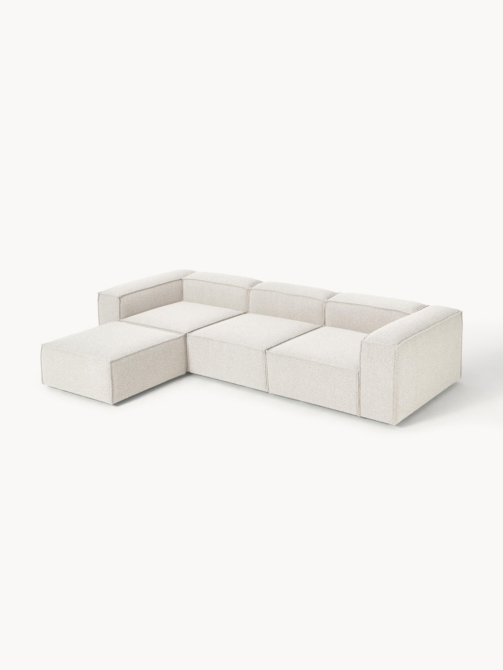 Lennon Bouclé Modular Sofa (4-seater) with Ottoman (left/right)