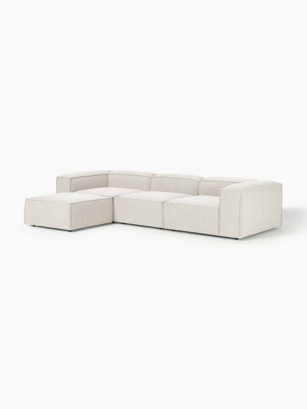 Lennon Bouclé Modular Sofa (4-seater) with Ottoman (left/right)