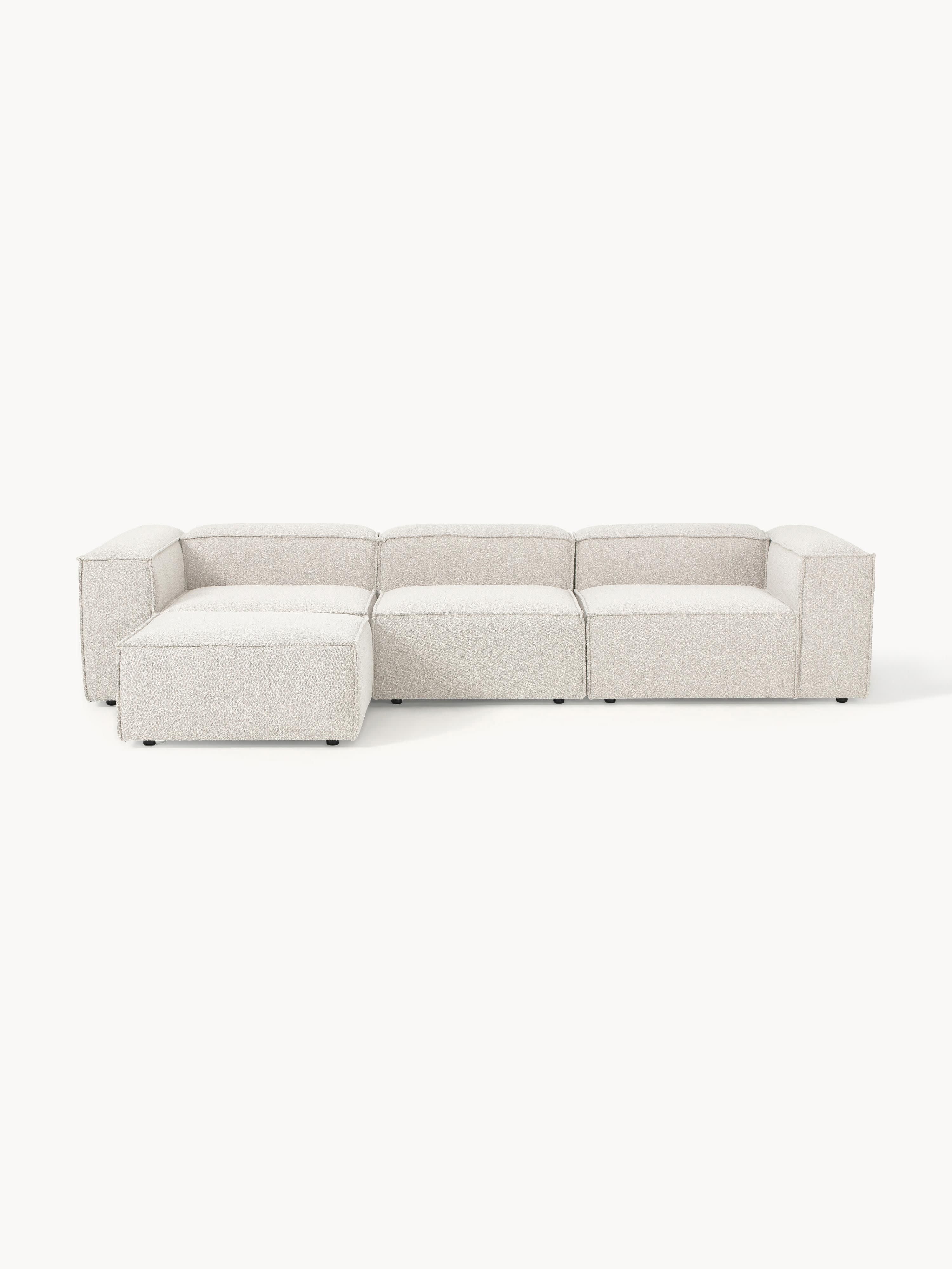 Lennon Bouclé Modular Sofa (4-seater) with Ottoman (left/right)