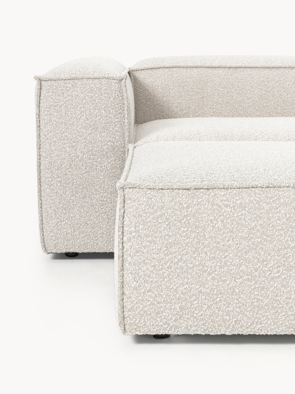 Lennon Bouclé Modular Sofa (4-seater) with Ottoman (left/right)