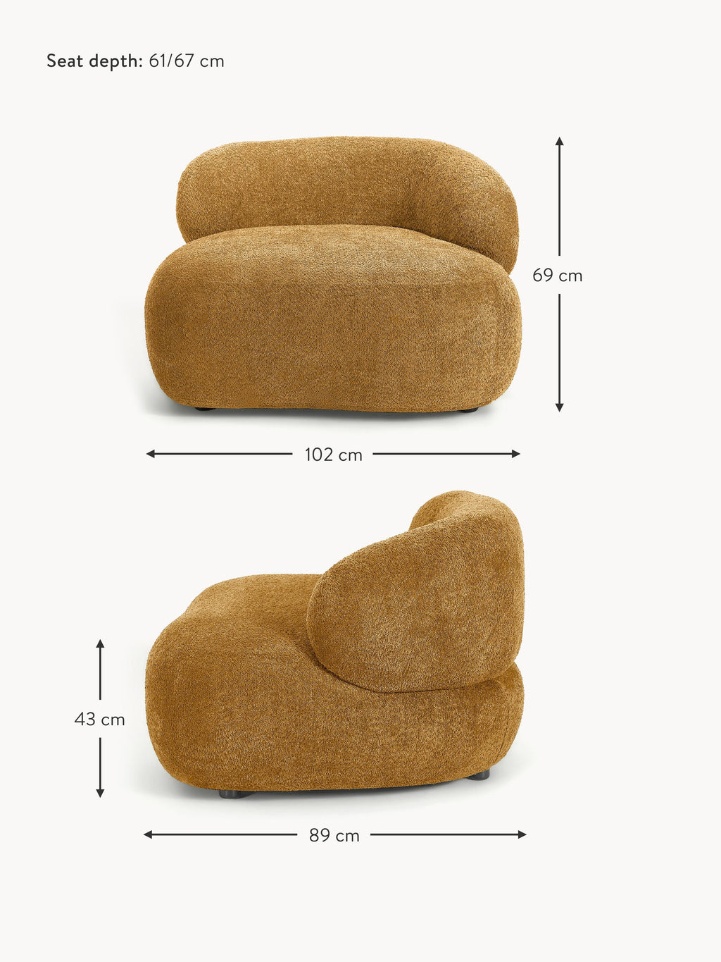 Alba Teddy Bouclé Lounge Chair