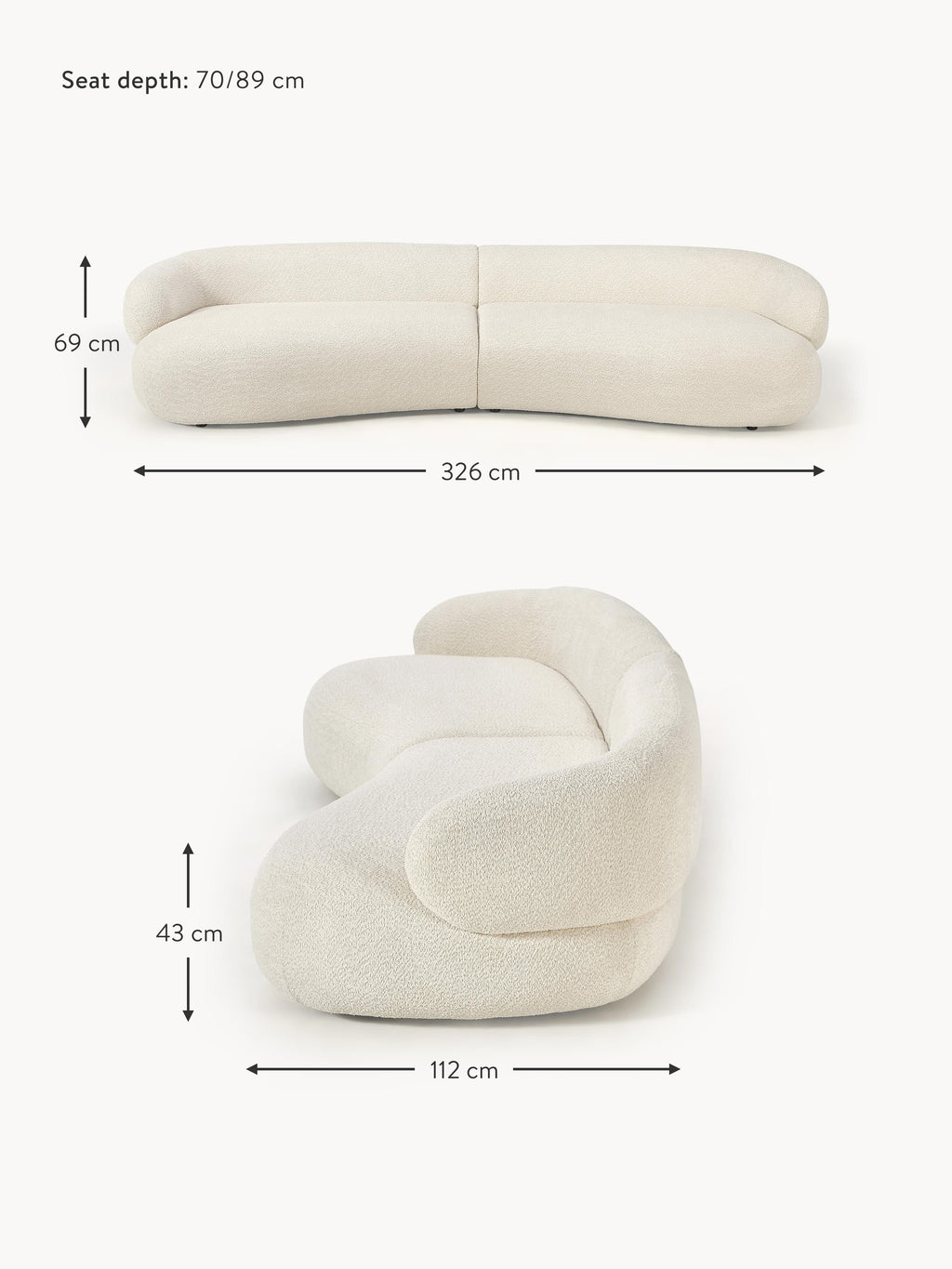 Alba Teddy Bouclé Sofa (4-seater)