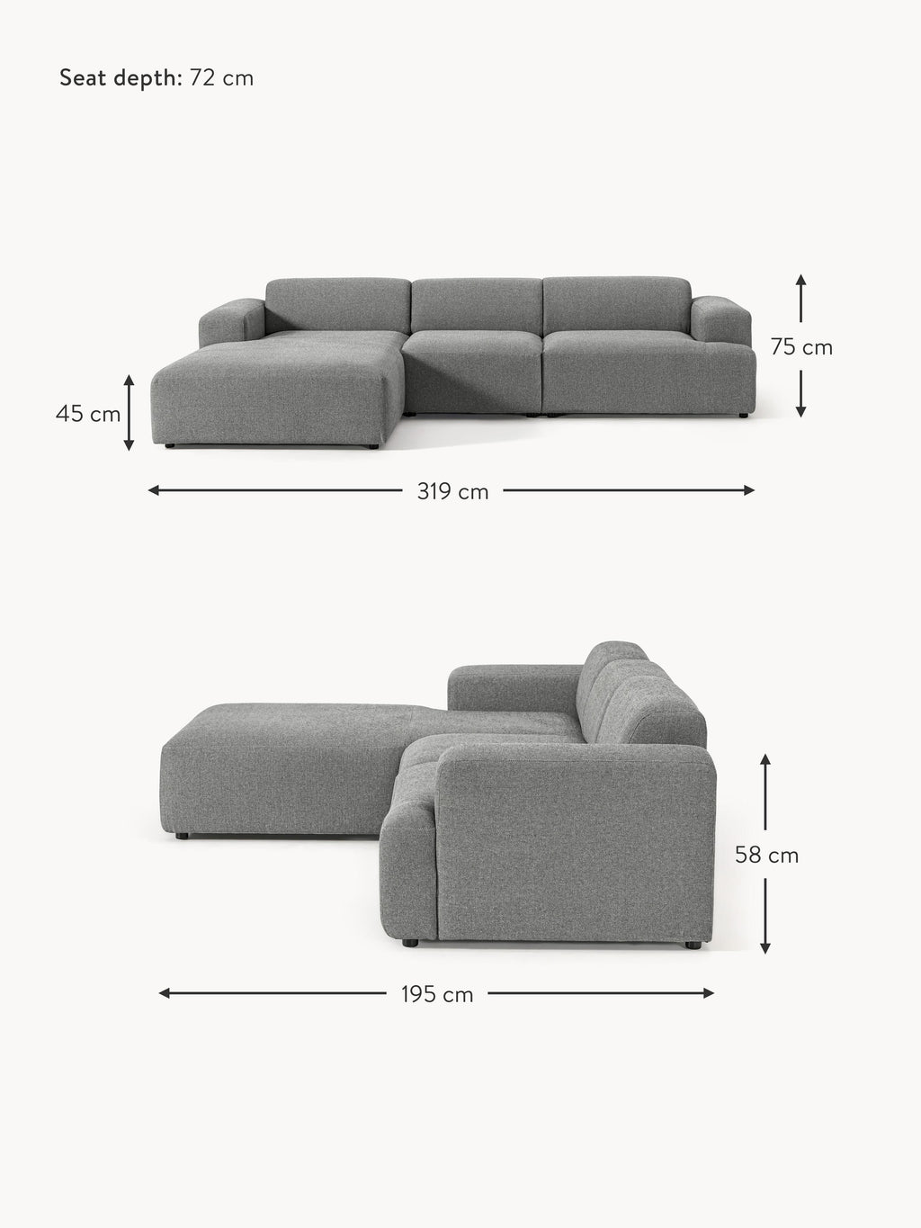 Melva Corner Sofa (4-seater)