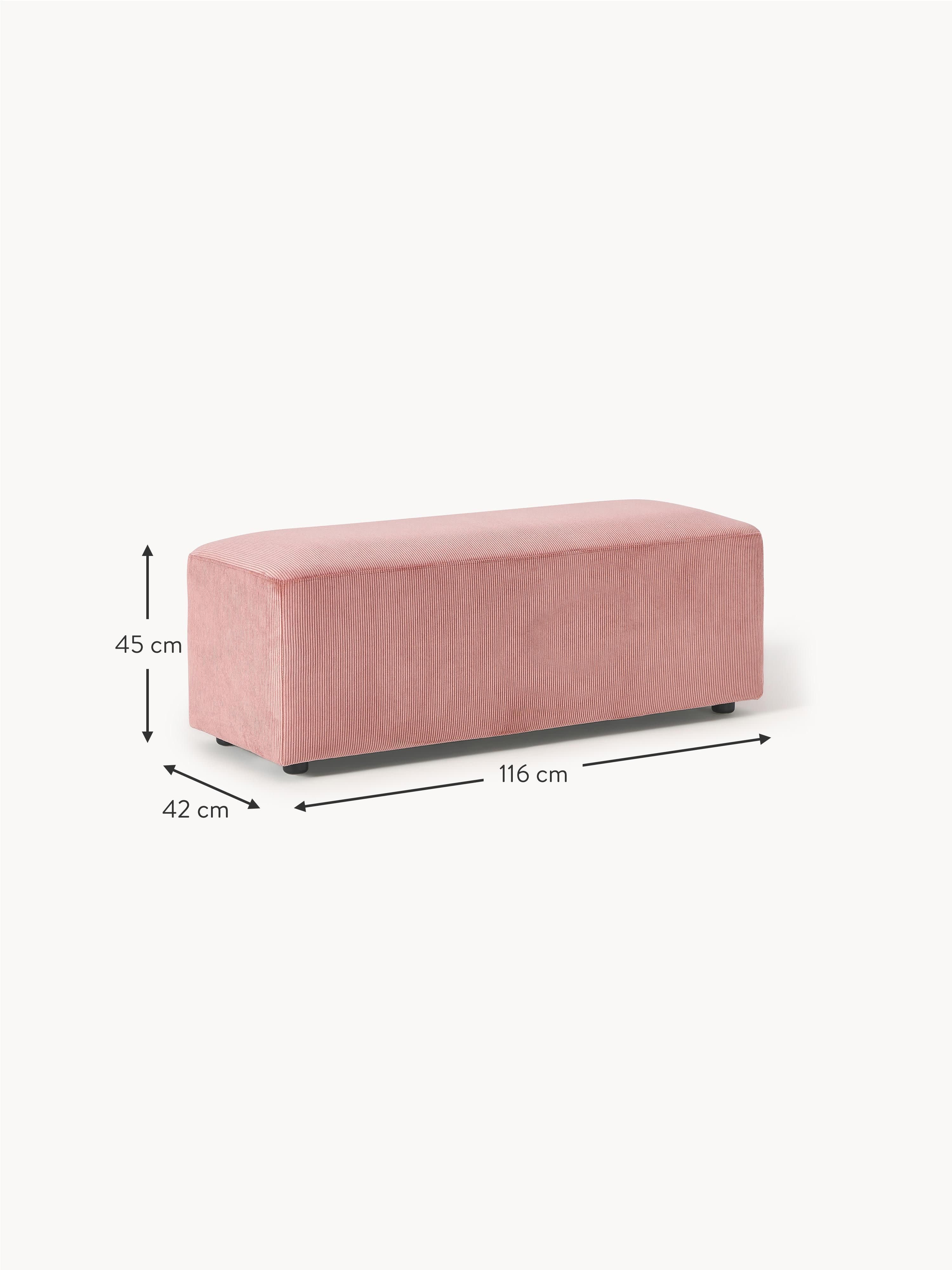 Melva XL Corduroy Ottoman, W 116 x D 42 cm