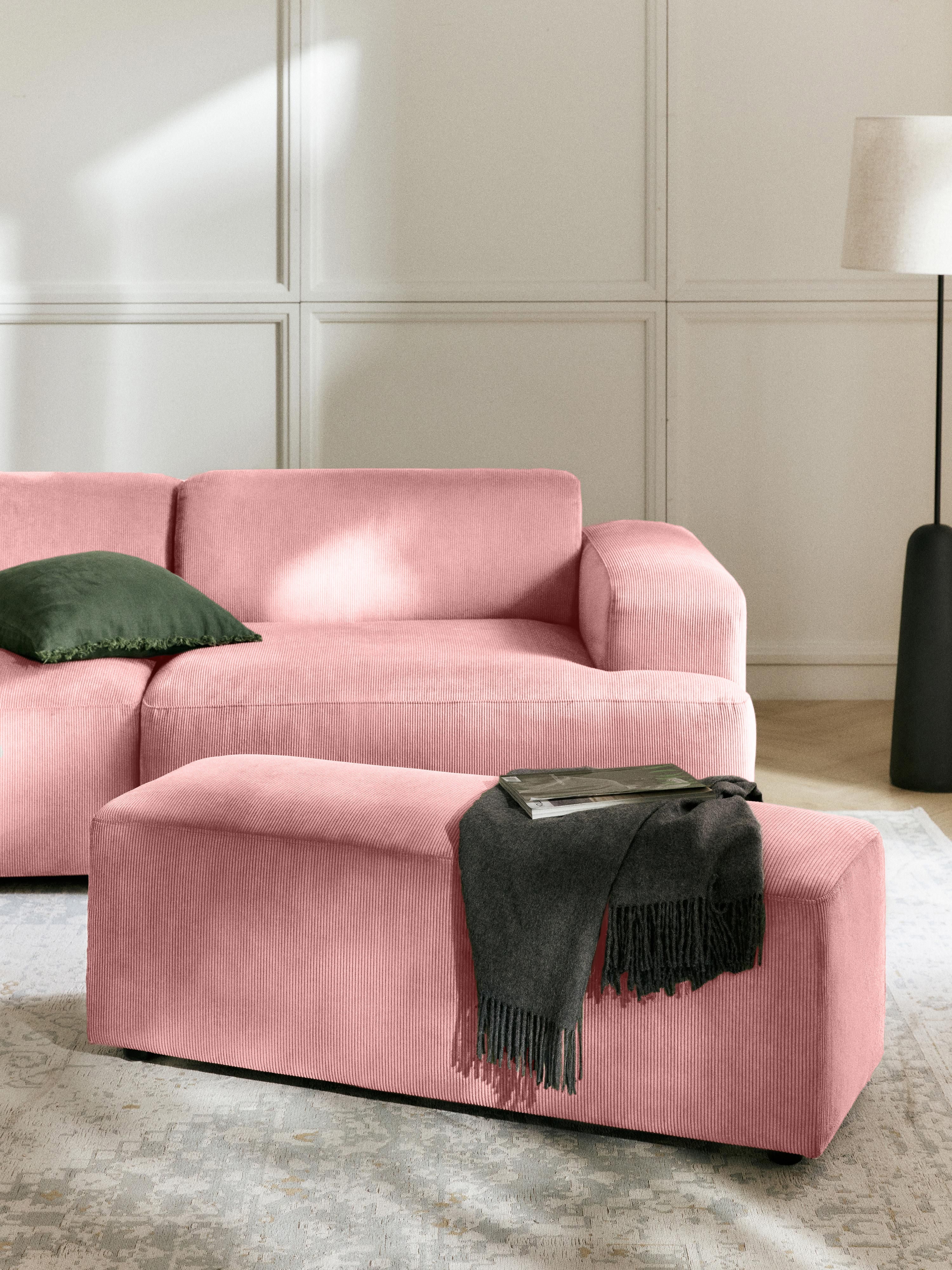 Melva XL Corduroy Ottoman, W 116 x D 42 cm
