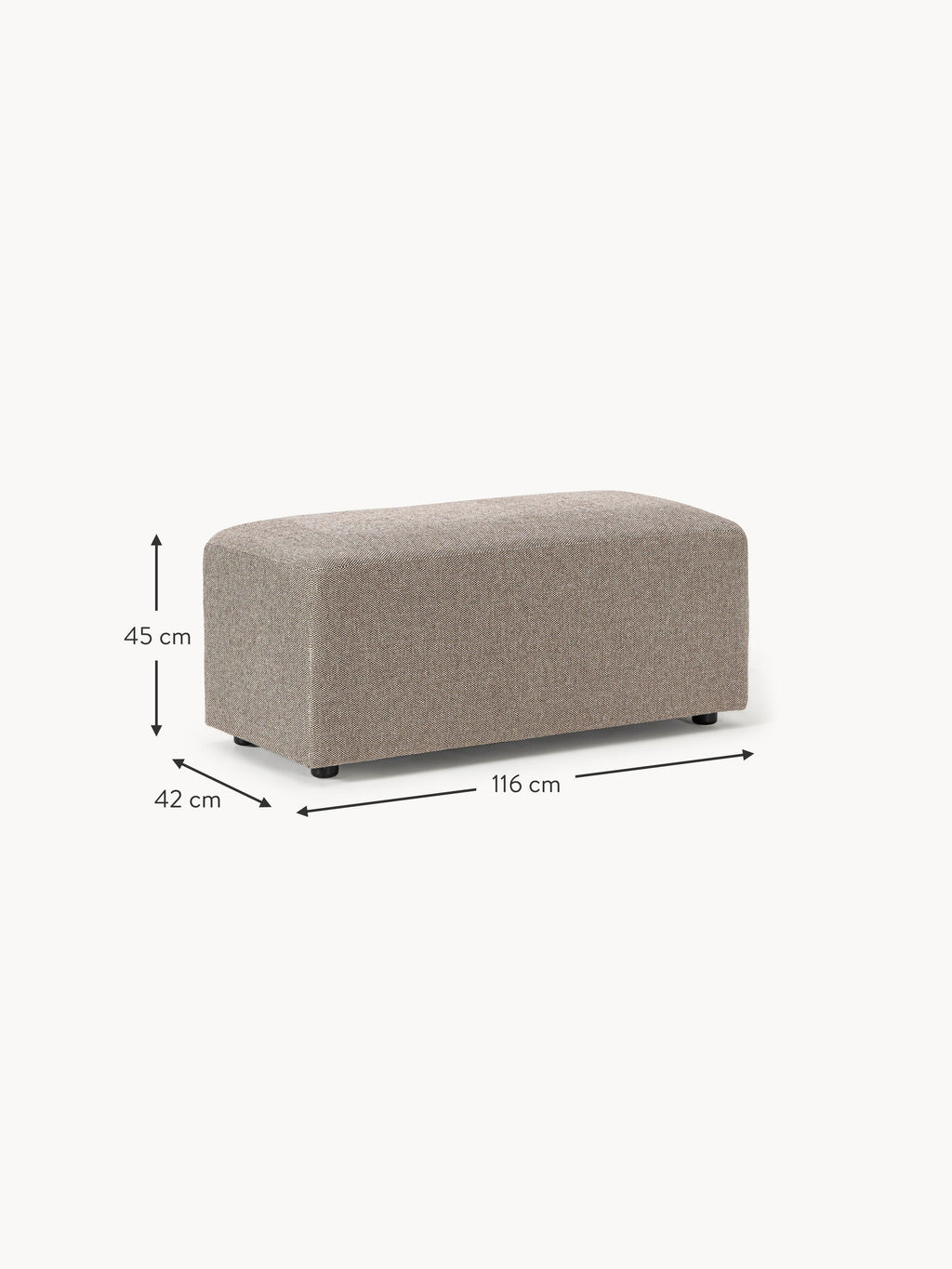Melva Ottoman, W 99 x D 42 cm