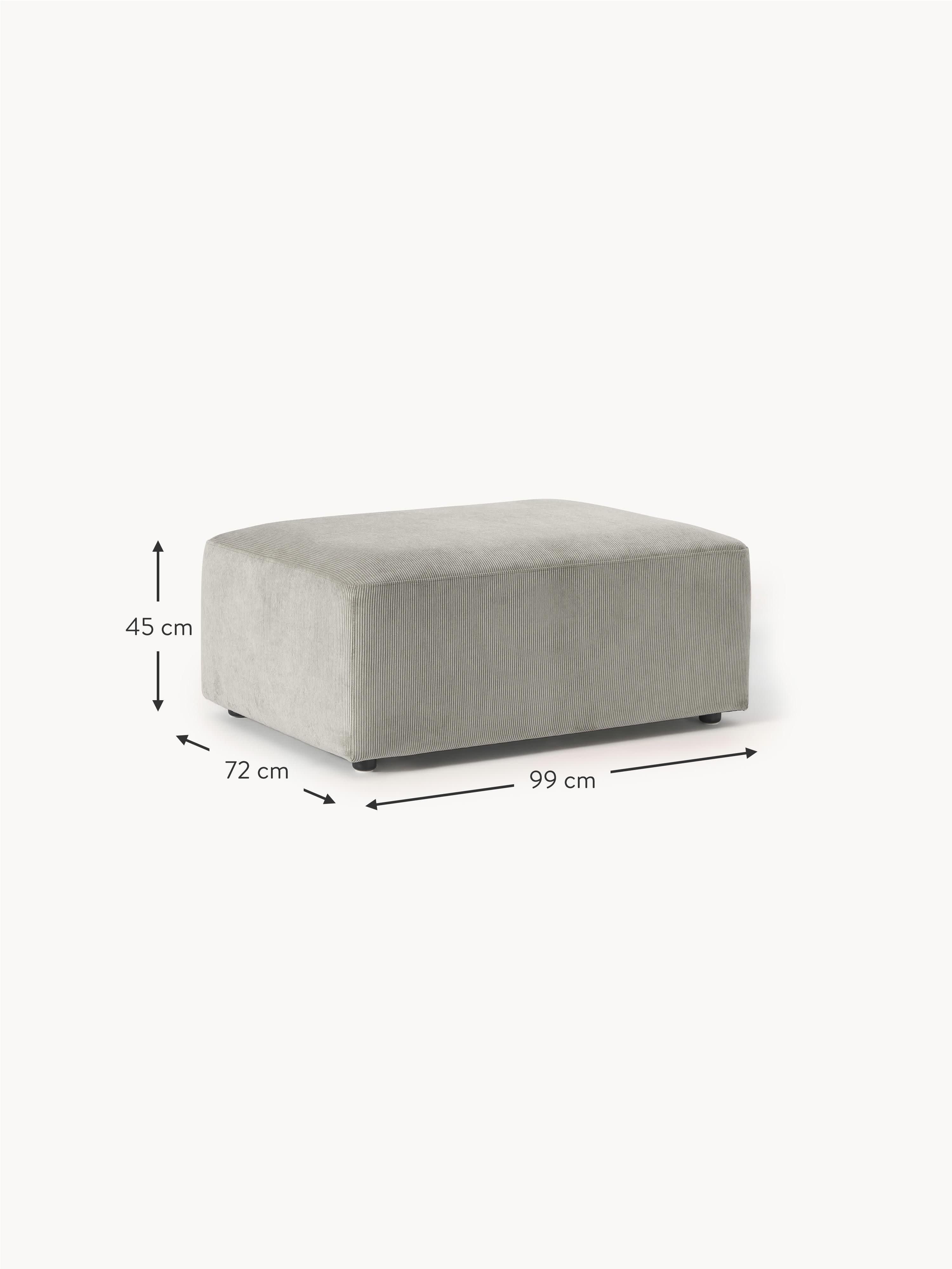 Melva Corduroy Ottoman, W 99 x D 72 cm
