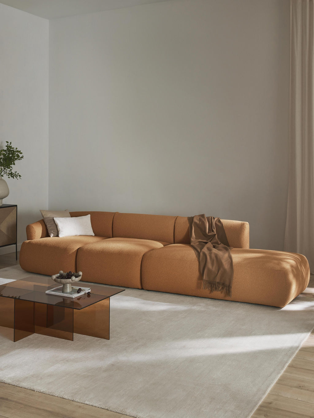 Sofia Modular Bouclé Chaise (4-seater)